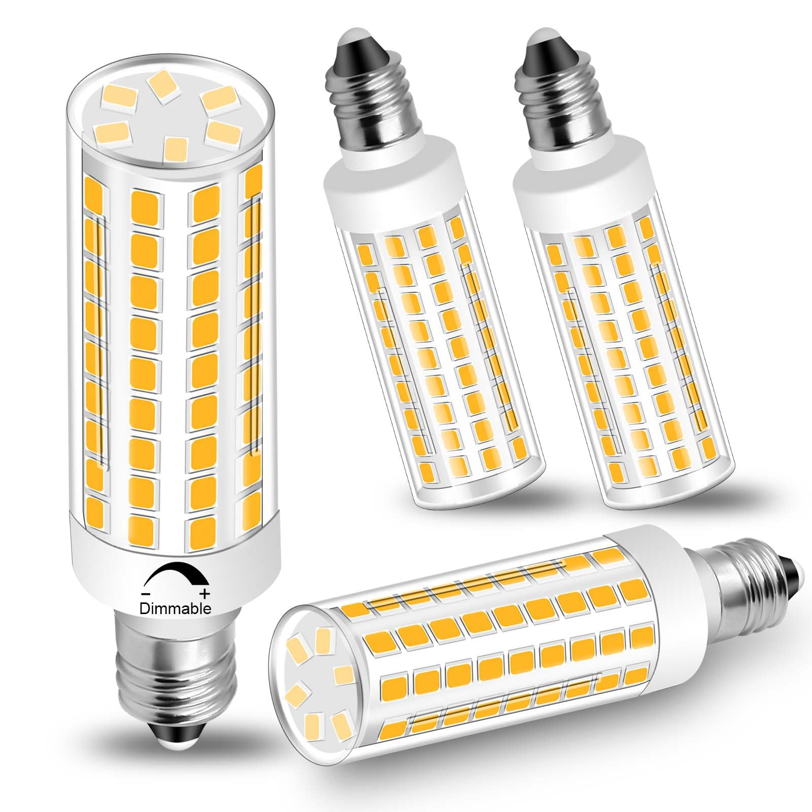 E11 Led Bulb Dimmable,Jde11 75W Halogen Bulbs Equivalent,T4 Mini Candelabra Led Bulb Dimmable 7.5W 800Lm,Warm White 3000K,120V 7