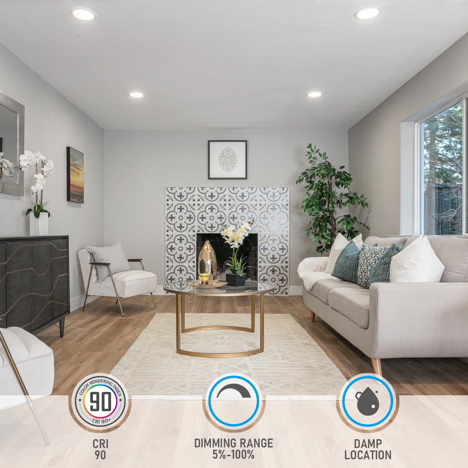 Torchstar Basic Series 12-Pack 6 Inch Ultra-Thin Led Recessed Lighting With Junction Box, Cri90, Aluminum, 5000K Daylight, 5%-100% Dimmable Slim Recessed Downlight, 12W 1100Lm, Etl And Energy Star