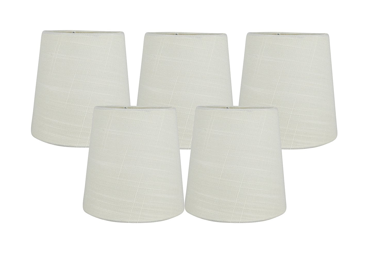 Meriville Set Of 5 Eggshell Linen Clip On Chandelier Lamp Shades, 4-Inch By 5-Inch By 5-Inch