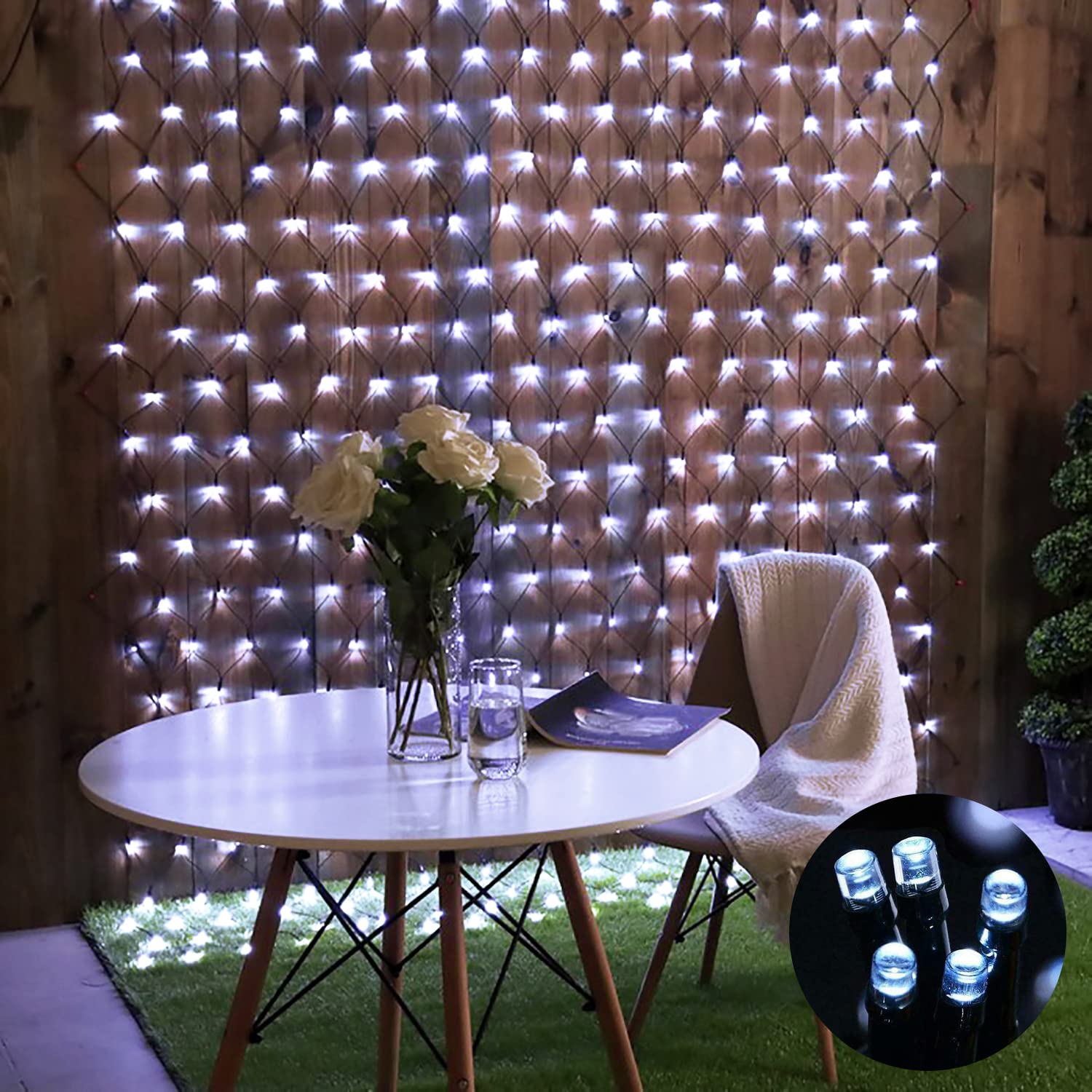 Jmexsuss Solar Net Lights, 320 Led Cool White, 9.8Ft X 6.6Ft, Waterproof With Remote, 8 Modes For Outdoor Christmas Decor