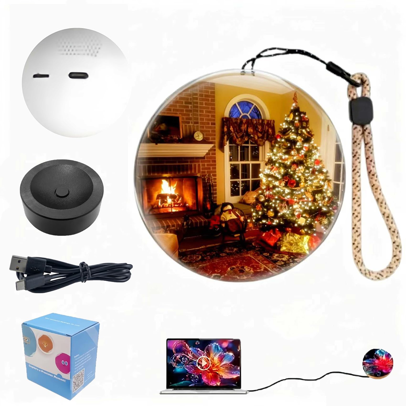 2026 New Memory Sphere Lamp, 2.7-inch Crystal Sphere Video Player.Supports Custom Upload of Photos and Videos via Computer or Wi