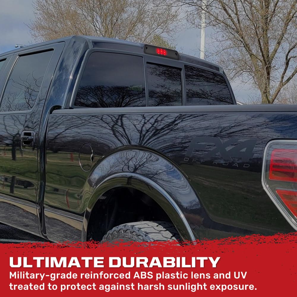 RECON 3rd Brake Light Kit for 2009-2014 F150, Smoked Black Lens, White Cargo Lights, Model 264111BK