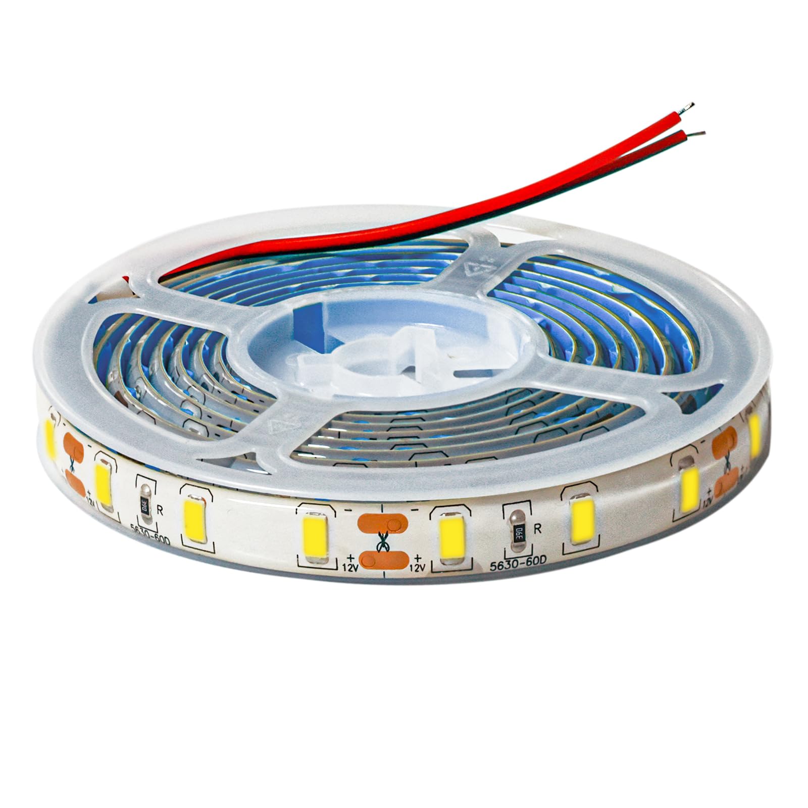 Tesfish 12V LED Band Light 6.56Ft Dimmable Light Band  SMD 5630 IP65 Waterproof Cold White 6500K Flexible Tape Lights 120 LEDs Rope Light for Bedroom  Desk  Kitchen  Indoor  Outdoor Decoration
