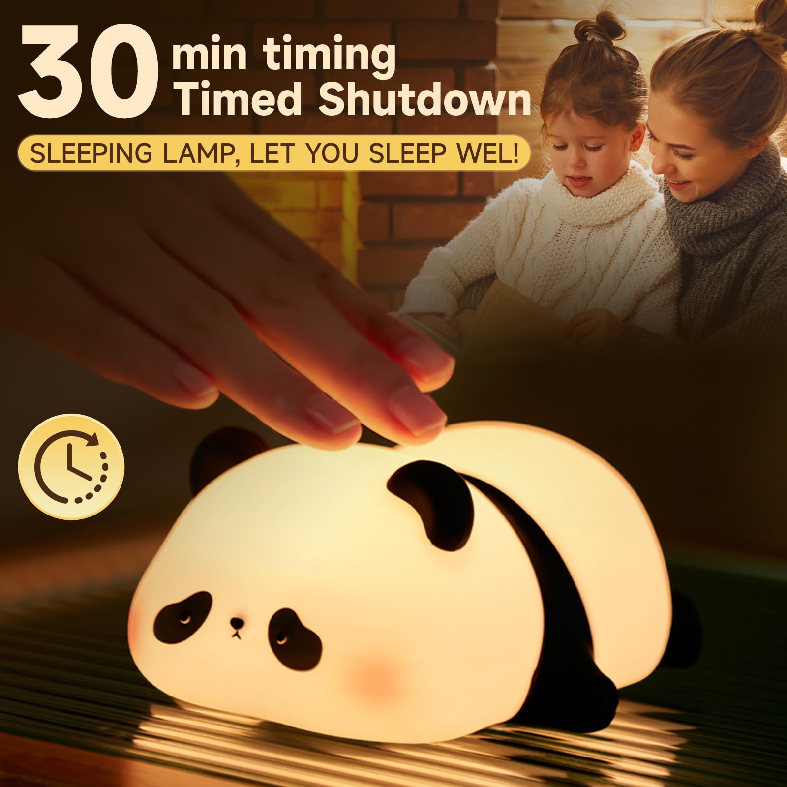 ATCTBOGFS Animal Night Light, LED Squishy Panda Lamp for Kids, Nursery Decor, Model Panda001