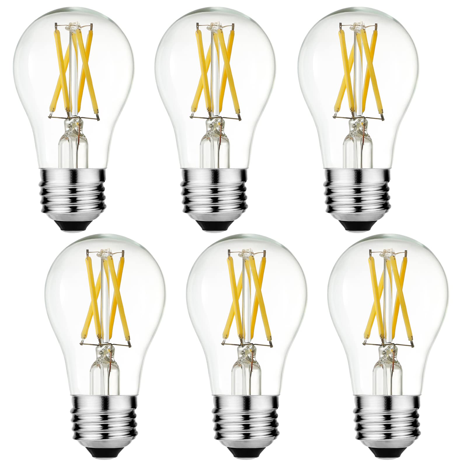 Litehistory A15 Led Bulb 6W Equal E26 Bulb 60 Watt Non-Dimmable E26 Edison Bulb Neutral White 4000K Clear Ac120V 600Lm E26 Led B