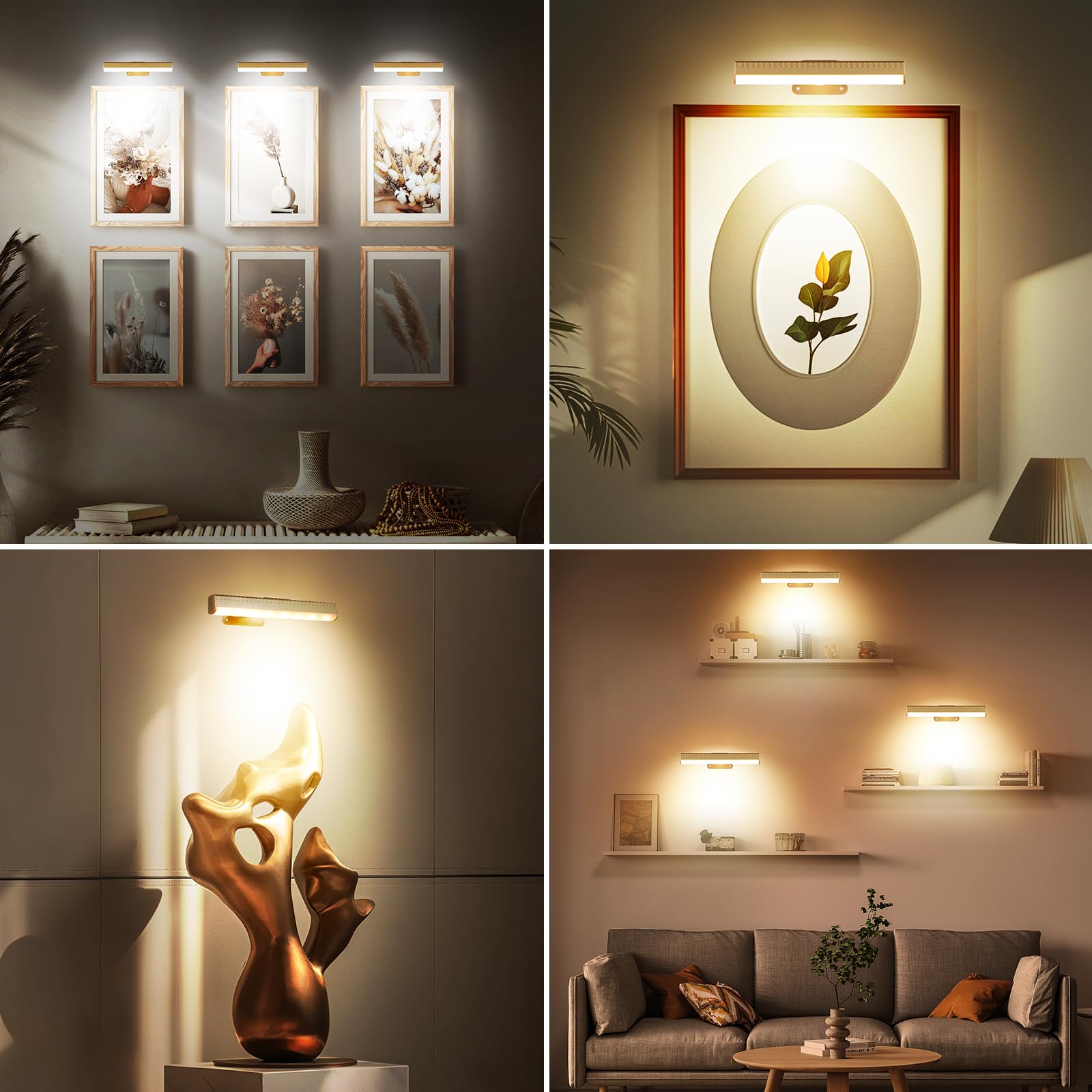 Wireless Wall Picture Light For Artwork With Remote  Display discomfort-reducingting Light With 3 Colors Of Warm/Nature/Cool Lighting Dimmable Timer Battery Led For Accent Display Puck Closet Gallery Portrait Home