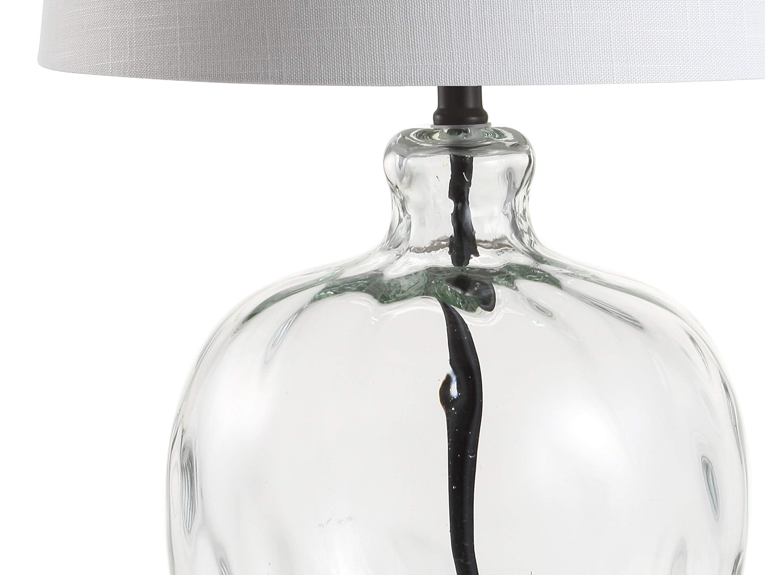 JONATHAN Y Rae LED Table Lamp, 26.5in Glass/Metal, Clear/Black, Model JYL1067A, Rustic Cottage Style for Bedroom, Living Room, Office