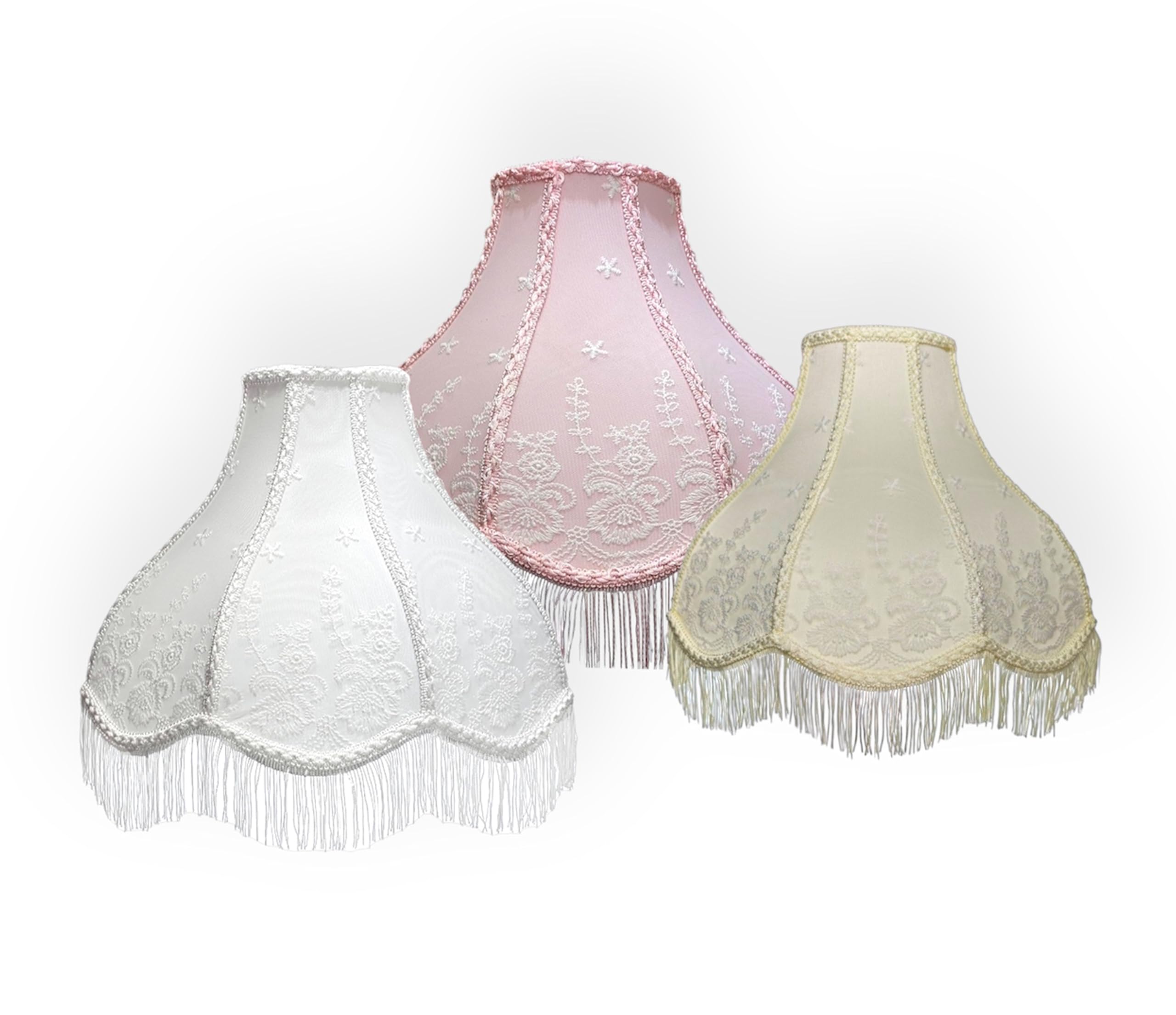 Royal Designs, Inc. Victorian Scalloped Lamp Shade, VS-1001-17WH-2, 6 x 17 x 13, White, Pack of 2