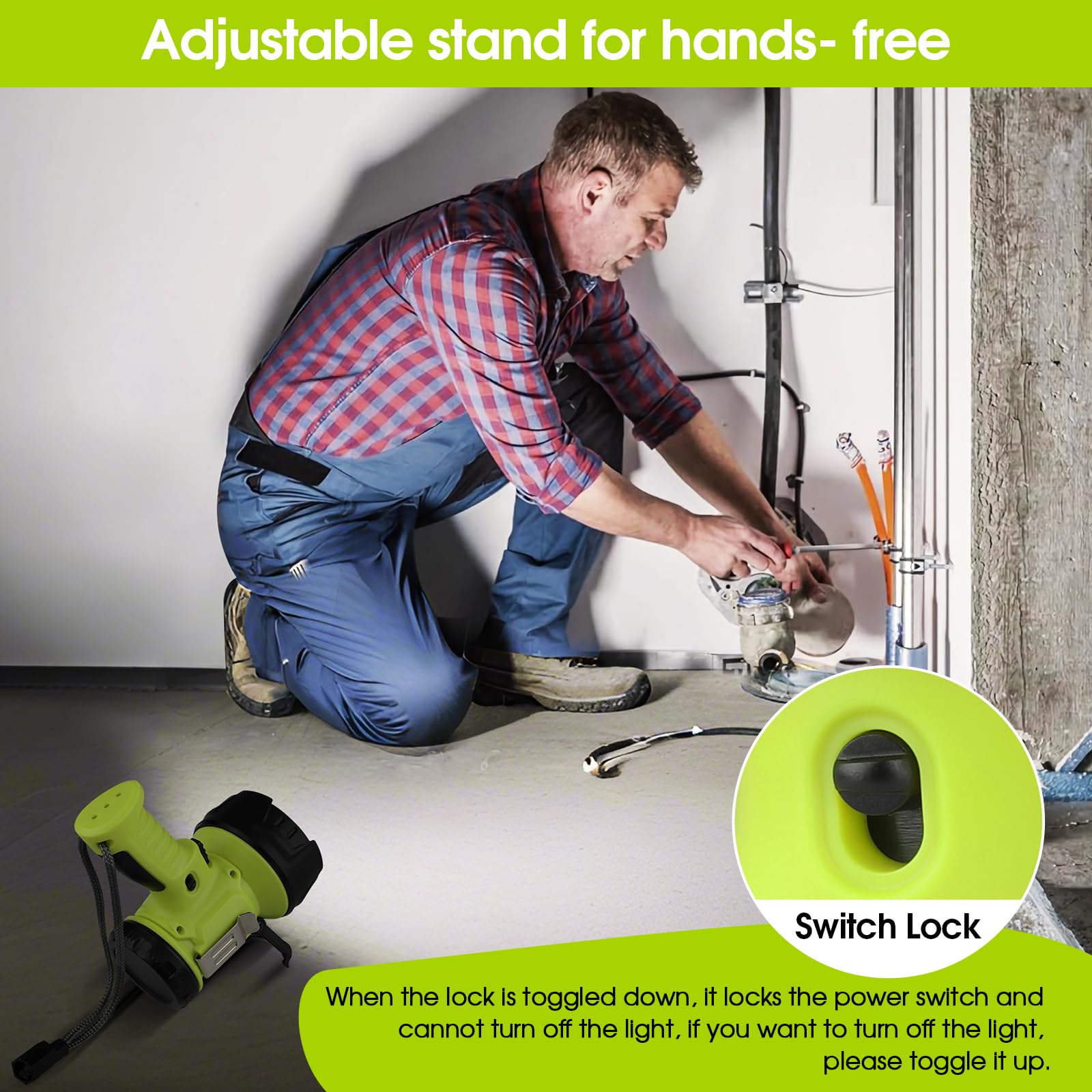 Wenfeng Rechargeable Spotlight Flashlight With 1000,000 High Lumen Led, Waterproof Handheld Bright Outdoor Spot Light Searchlight For Boating, Camping