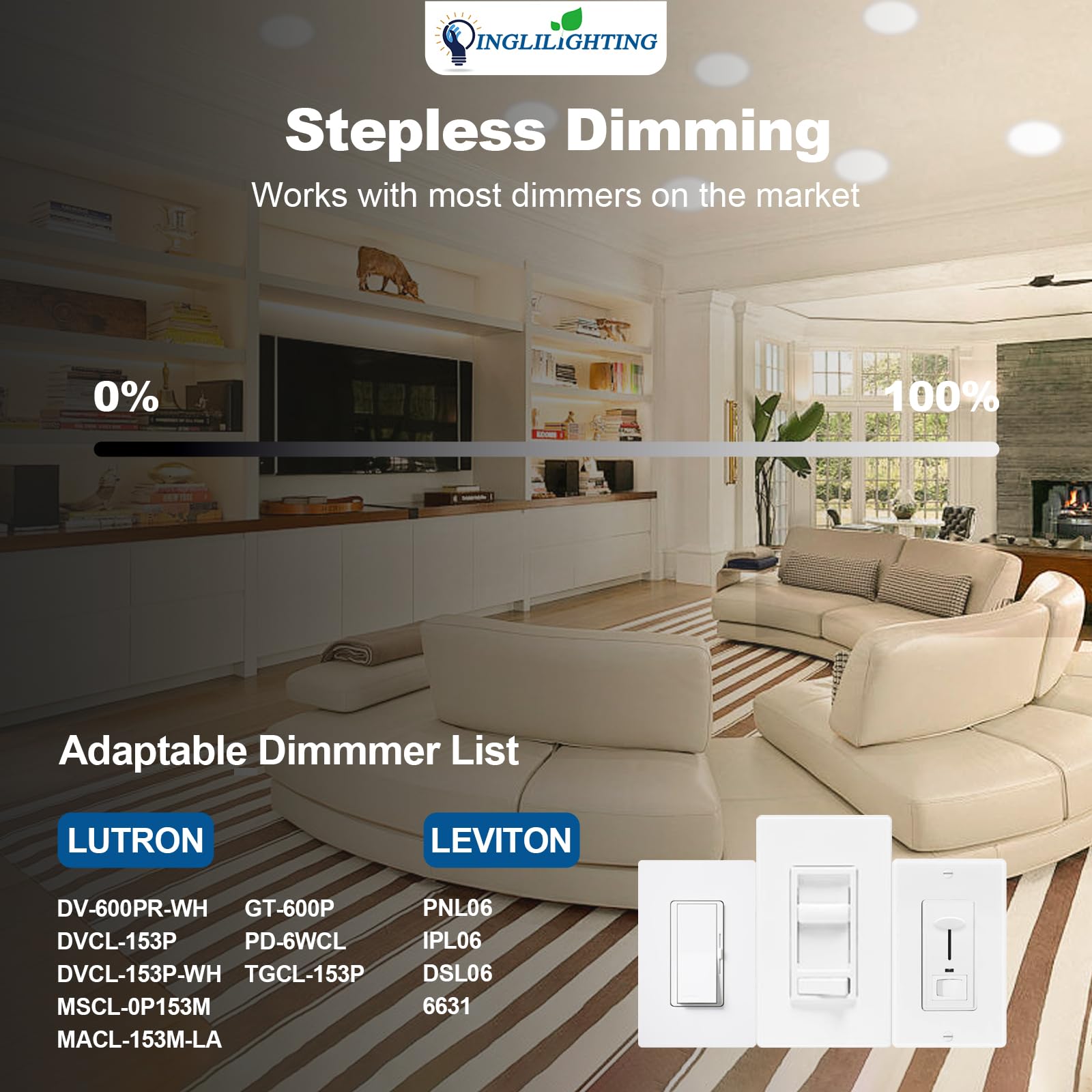 Dllt Led Recessed Ceiling Light: 24 Pack 8 Inch Slim Recessed Lighting For Kitchen - 5Cct Dimmable Canless Wafer Downlight For Living Room - 1800Lm Brightness 18W Led Can Lights For Bedroom Etl Fcc