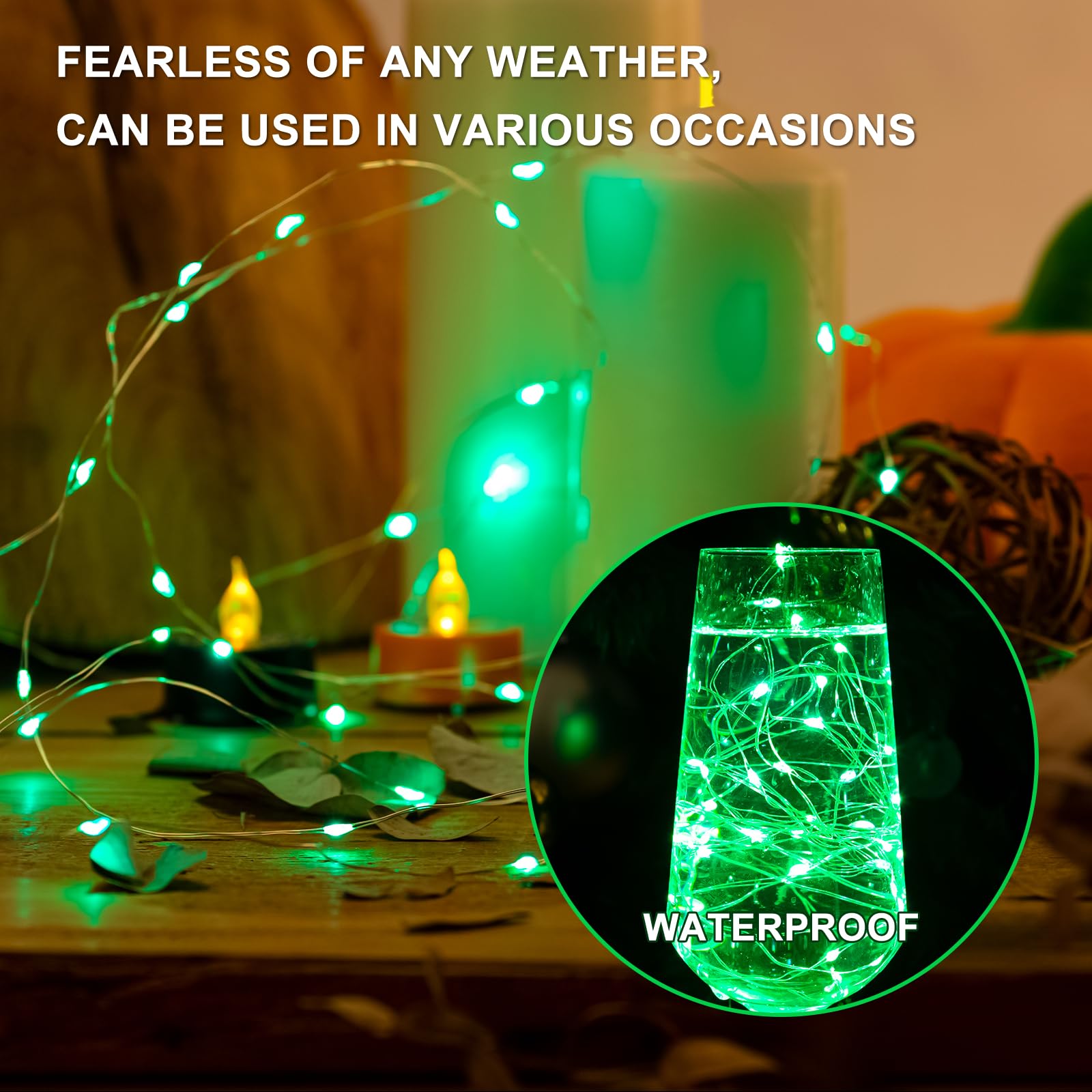 Sinamer 6Pcs Green Fairy Lights Battery Powered With Remote, 7Ft 20Leds Changing Twinkle String Lights With Timer, Waterproof Small Silver Wire Firefly Starry For Diy Wedding Party Christmas