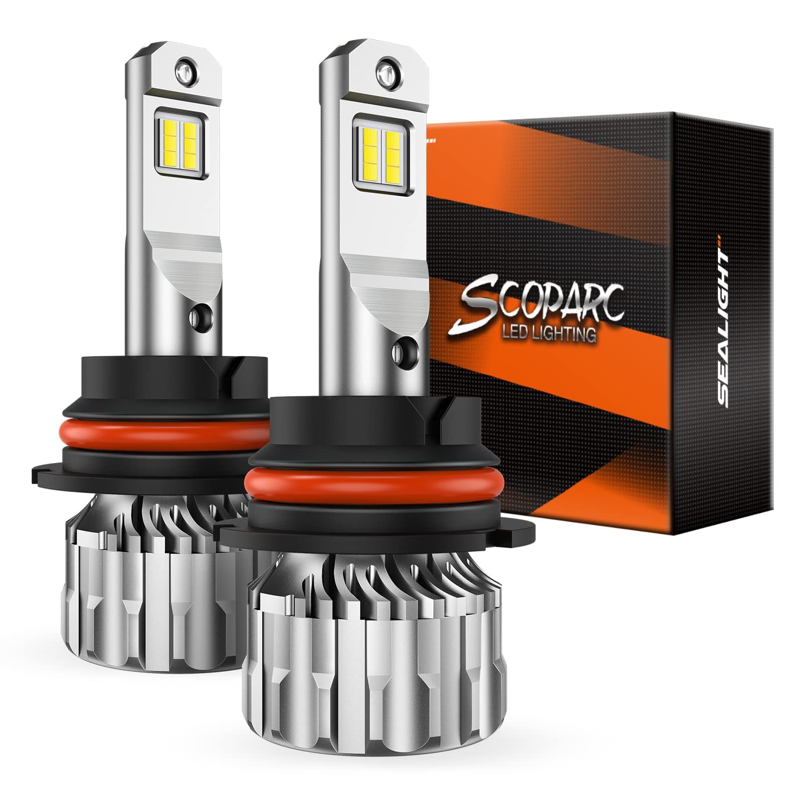 SEALIGHT 9004 Driving Lights, 36000LM Cool White, 6500K, Aluminum, Model S6, Pack of 2
