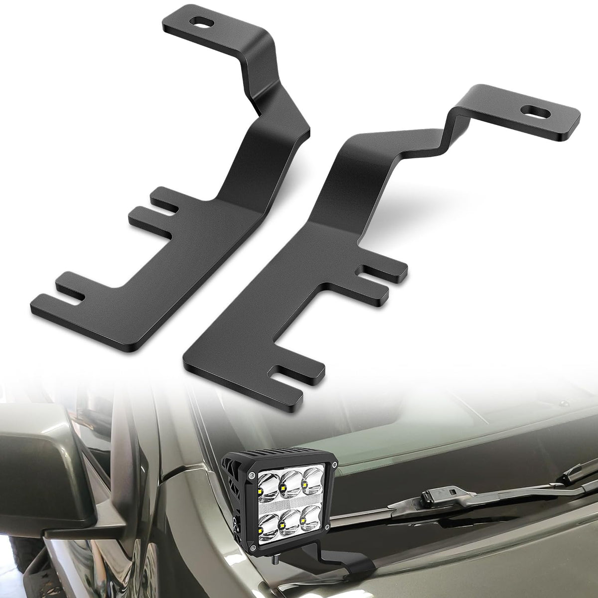 Nilight Ditch Light Brackets For 2015-2022 Chevy Colorado & Gmc Canyon, Solid Iron Alloy, Black
