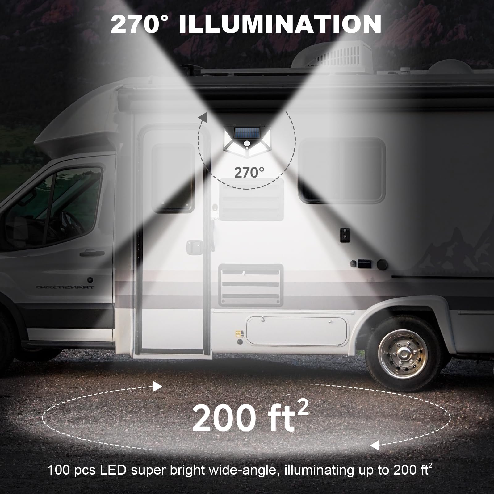 DZGKGM Magnetic RV Solar Light - Motion Sensor, 2 Pack, Black, ABS Plastic, Easy Installation for Trailers & Campers