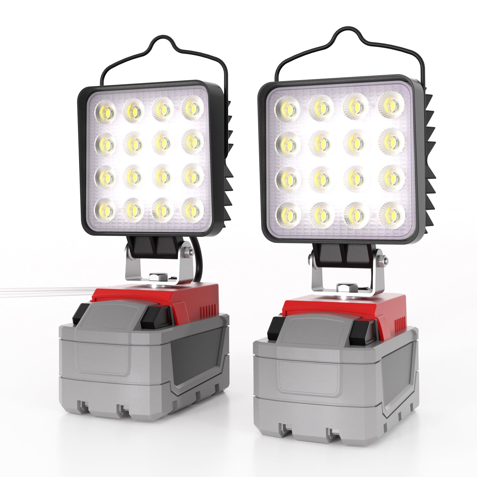 2 Pcs Cordless LED Work Light for Milwaukee m18 18v Battery, 90W 10000LM Battery Light for Milwaukee 18v Tools, Portable Outdoor