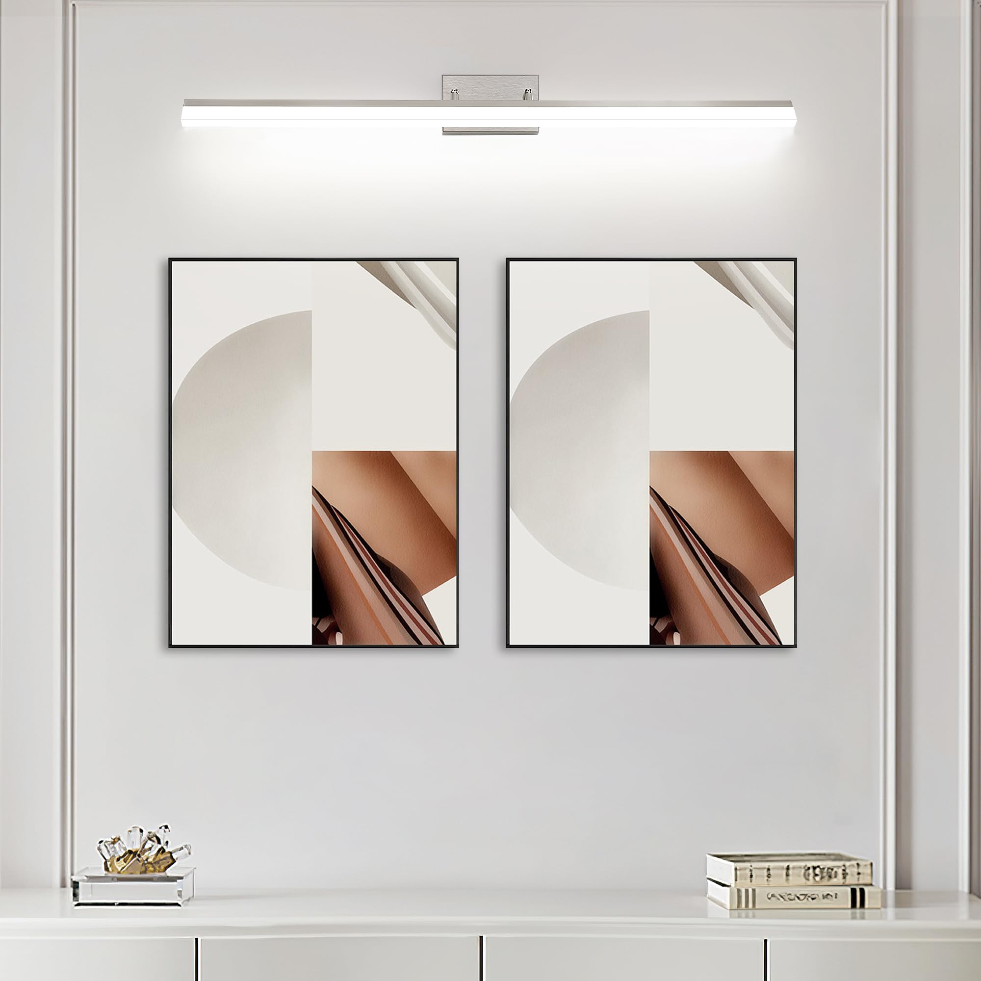 HUMHOLD 48" LED Bathroom Vanity Light, Dimmable 46W, Cool White 5000K, Brushed Nickel, Model THD-VL-48-1