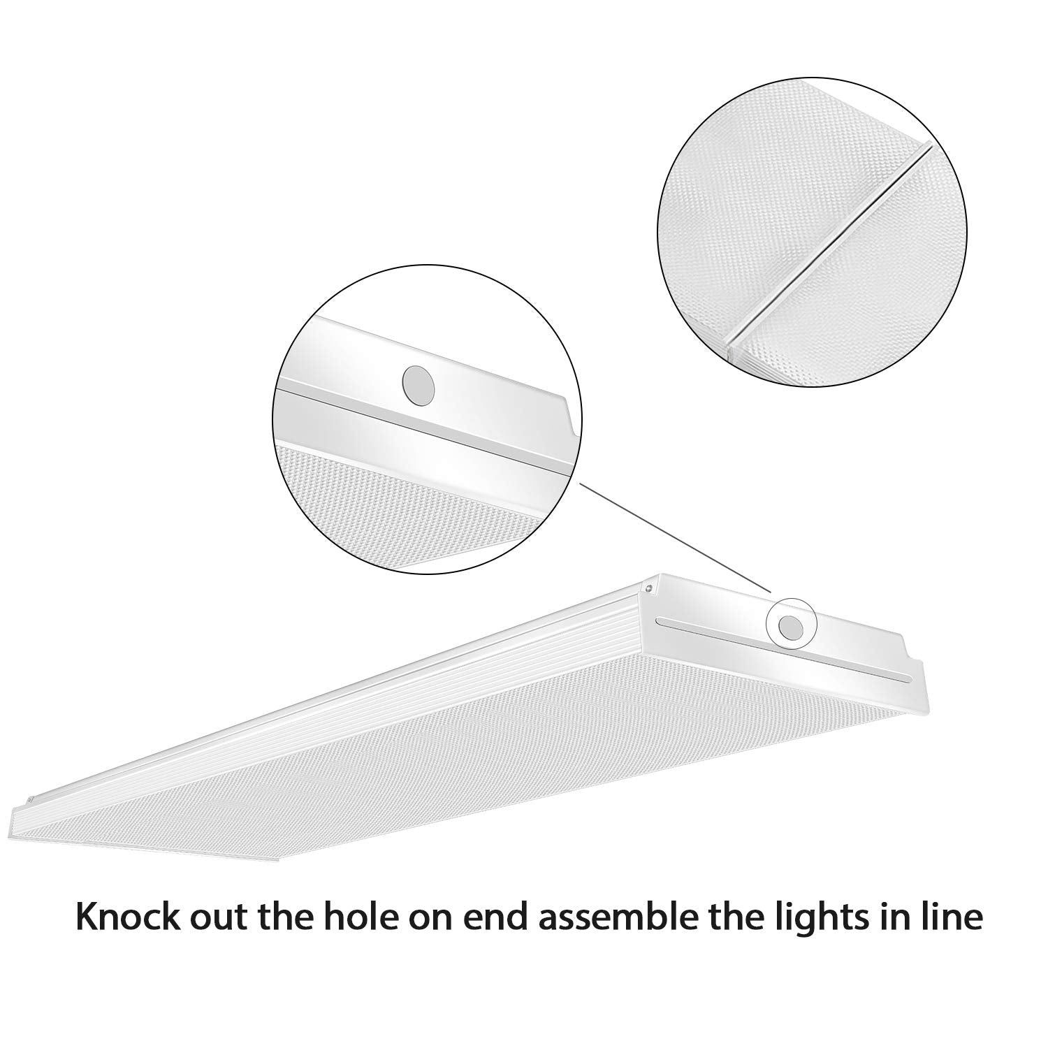 Faithsail 60W Led Wraparound Light - 4Ft Office Lights, 7200 Lumens 4000K, 4 Foot Flush Mount Led Wrap Shop Puff Ceiling Lightin