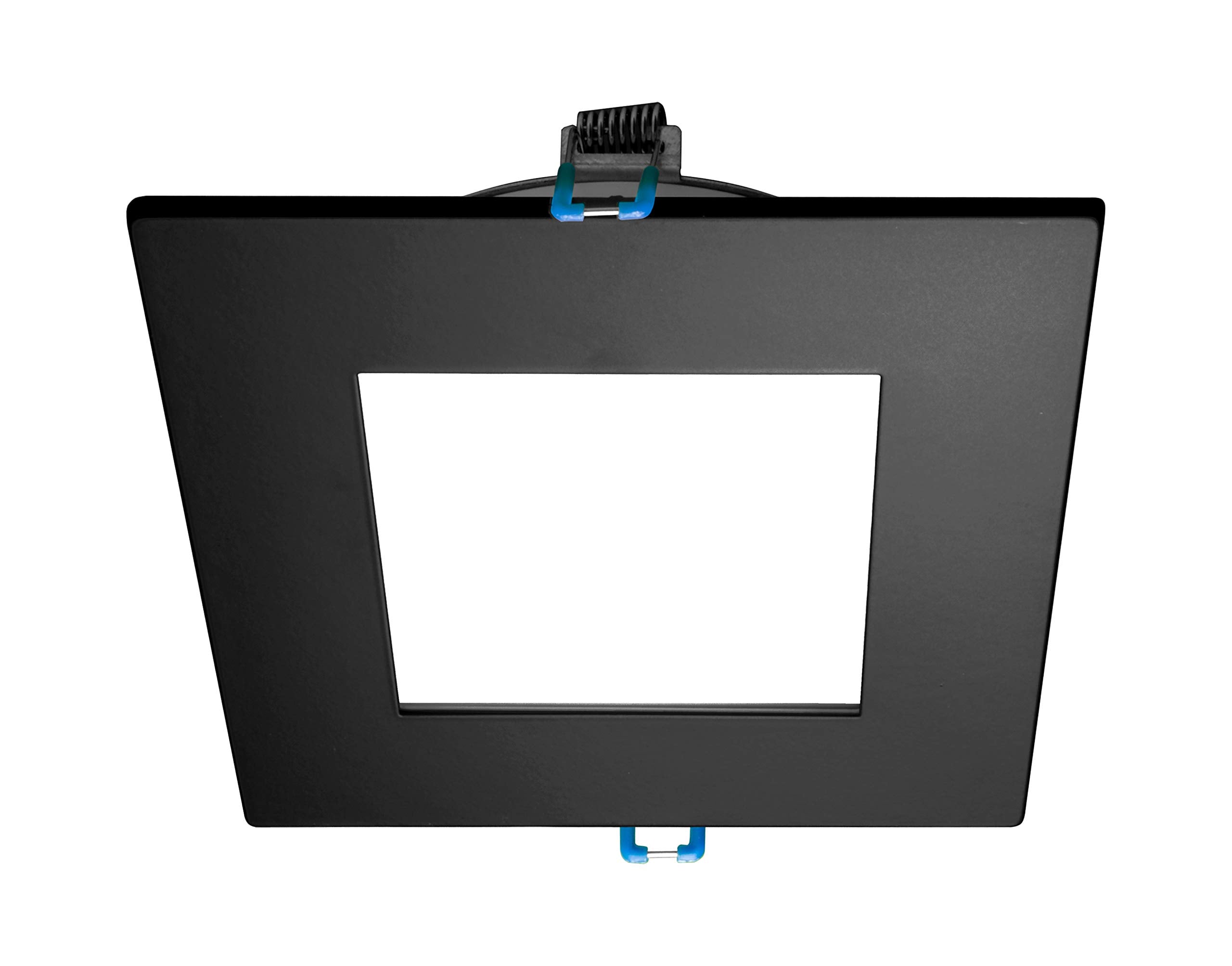 NICOR Lighting 4 inch Square Black Flat Panel LED Downlight in 5000K (DLE421205KSQBK)