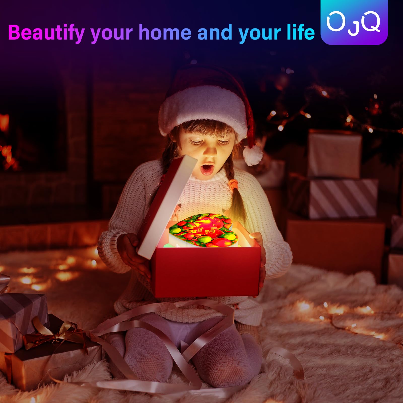 OJQ LED Light Up Letters - Colorful Alphabet Music Sync Decor - DIY Plastic New Year Gift for Girls - Bedroom Wall Decor