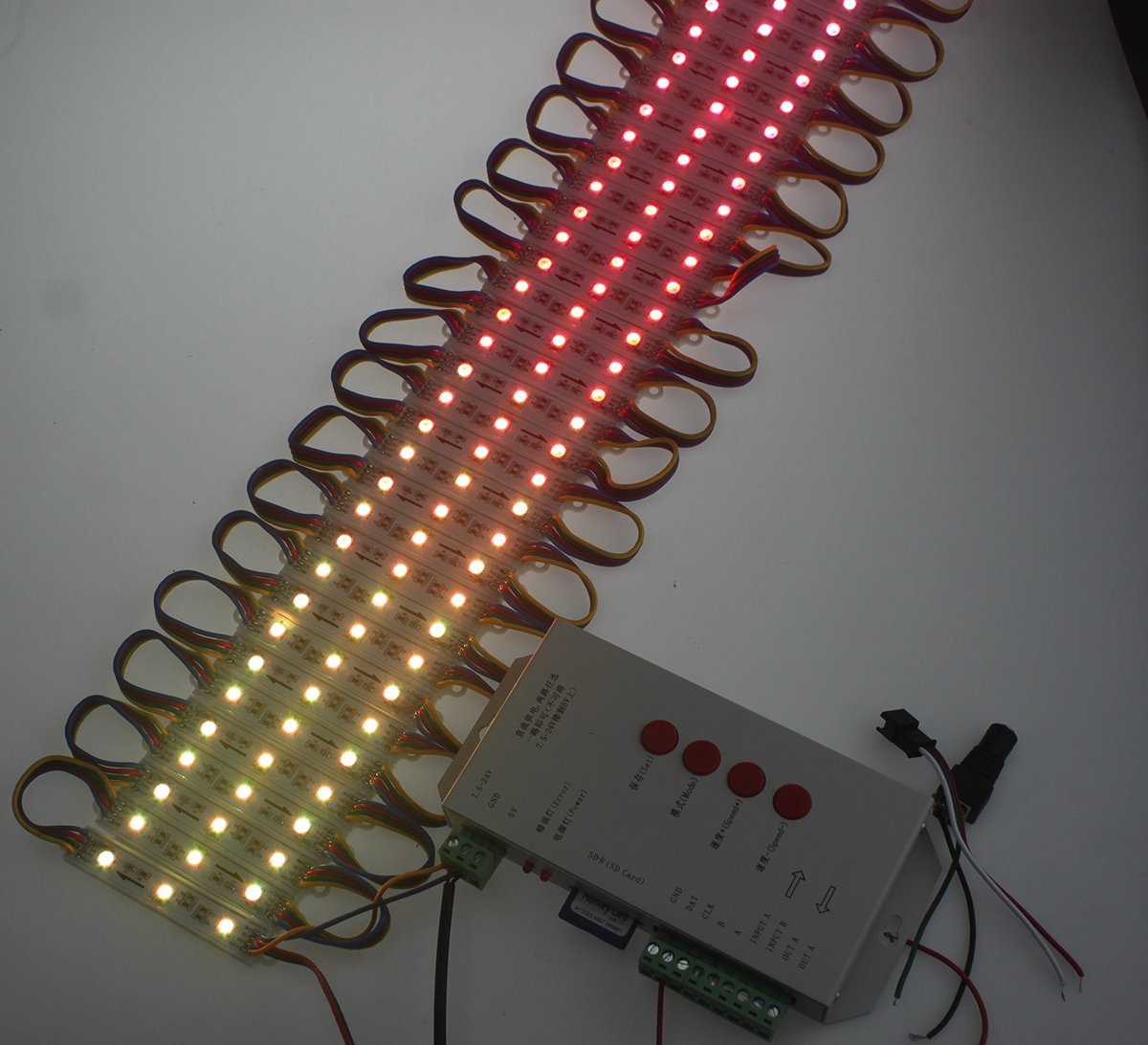 REXTiN T1000S LED RGB Pixel Controller DC5V/DC7.5-24V for WS2811/2801/LPD8806, Plastic, RGB Color
