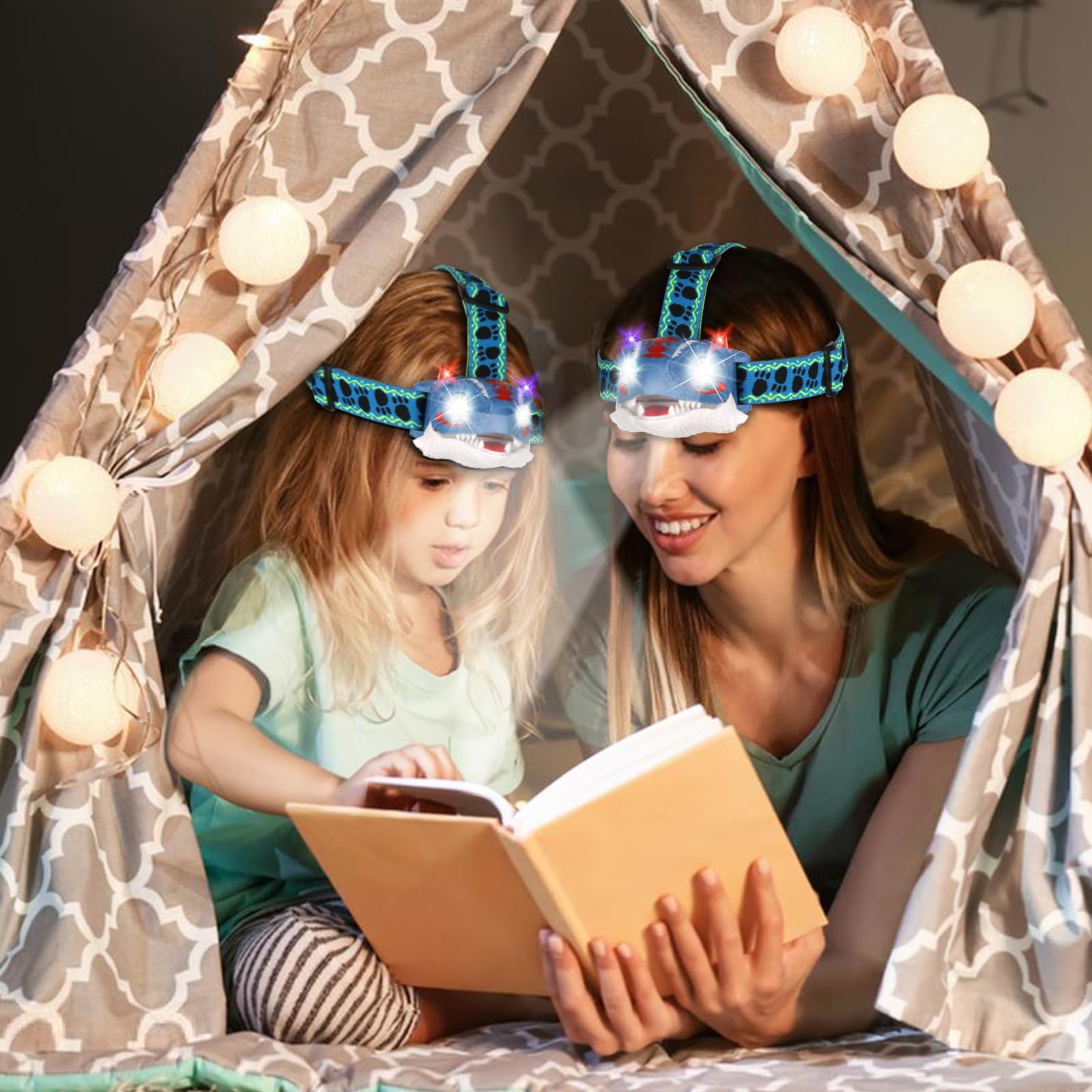 TIGTECGAME Ankylosaurus Kids Headlamp - Dinosaur Rechargeable Headlamp for Kids Camping Gear | Dinosaur Toys for Kids Boys Girls