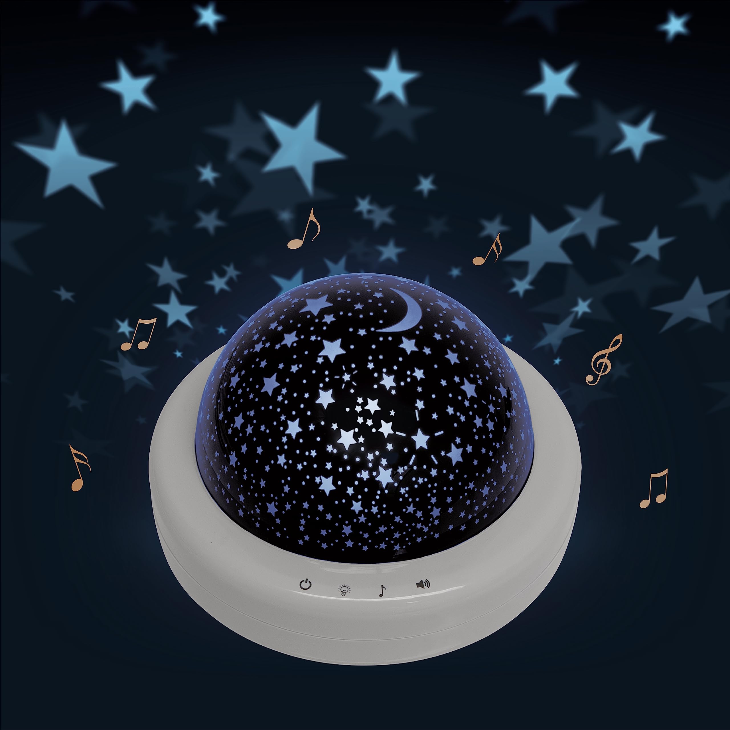 Zadro LED Star Night Light for Kids Room Starlight Projector with Multi Color Starry Nights Globe and Variety of Sounds (8 Dia. 
