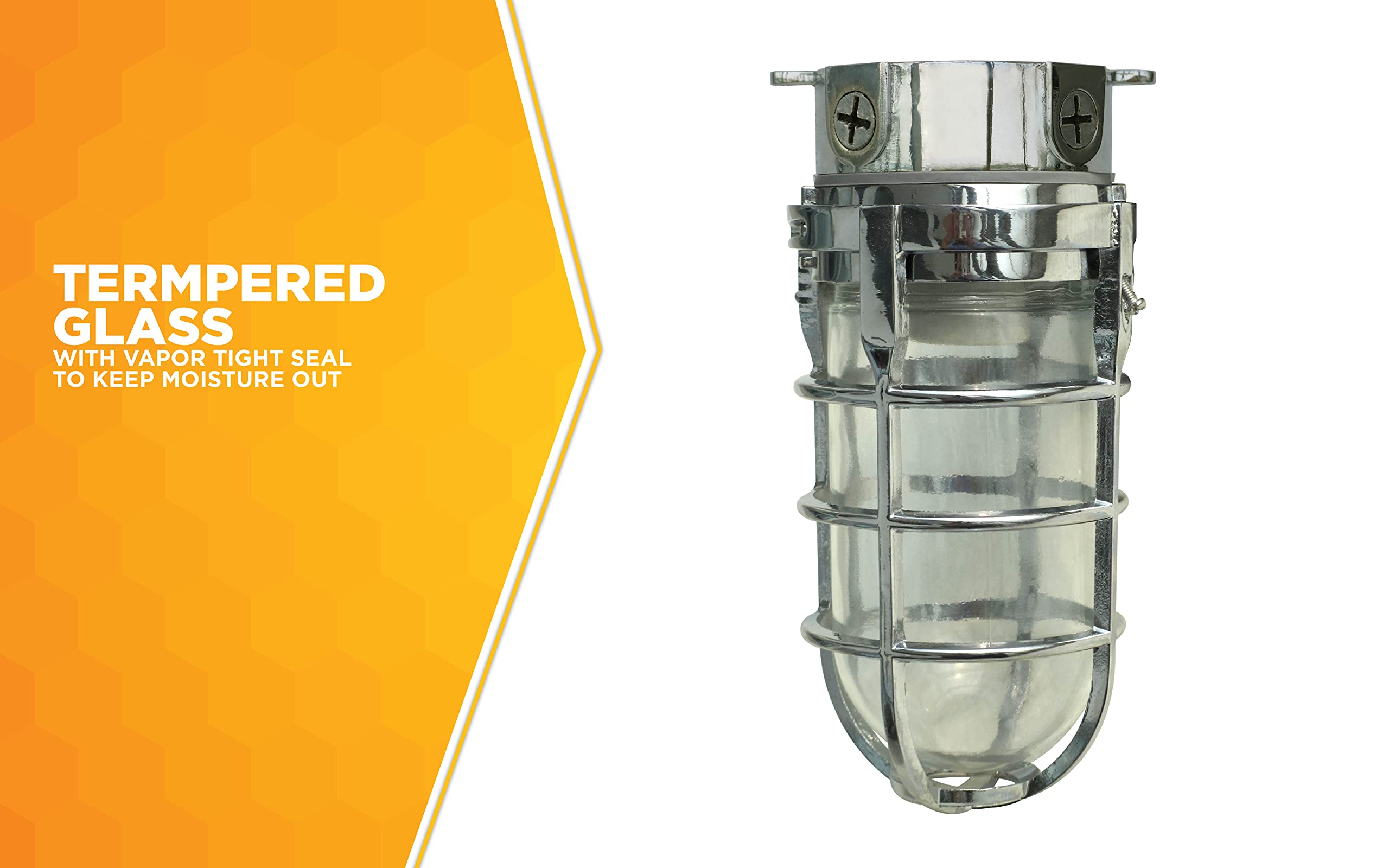 Woods Vandal Resistant Security Light, 150W Incandescent, Ceiling Mount, Chrome, Model L1706CH