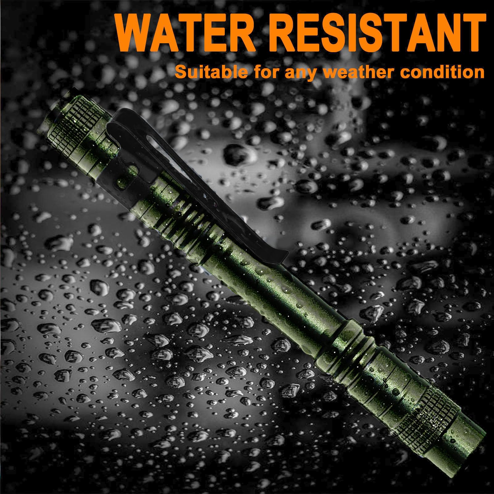 Beieverluck Mini LED Pen Light Flashlight - 20 Pack, Waterproof, Large, Green, Model NUM0172 for Camping and Emergency