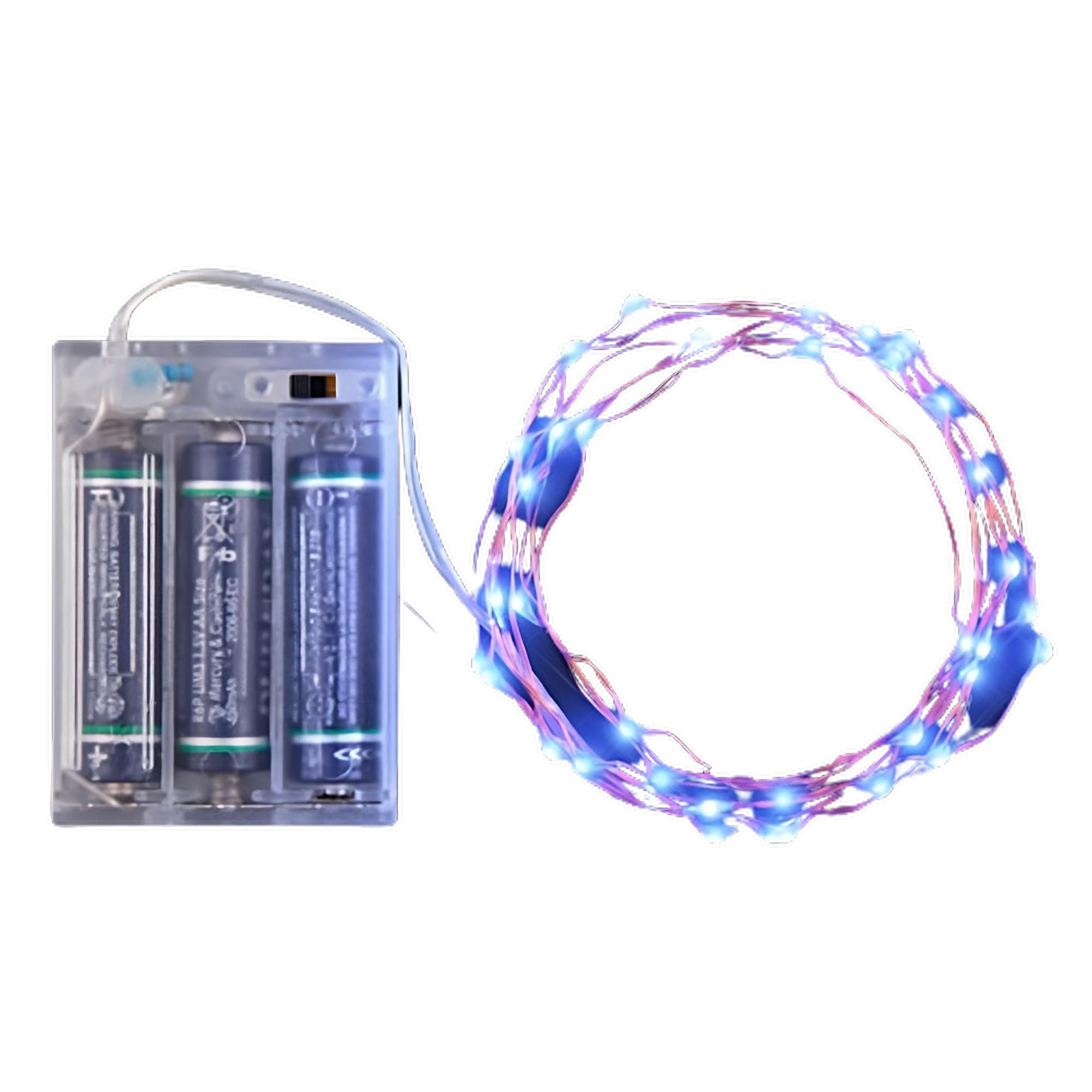 blinkee LED String Lights, Battery Operated, 76in Blue, Copper, Model 36070, Indoor/Outdoor Decor