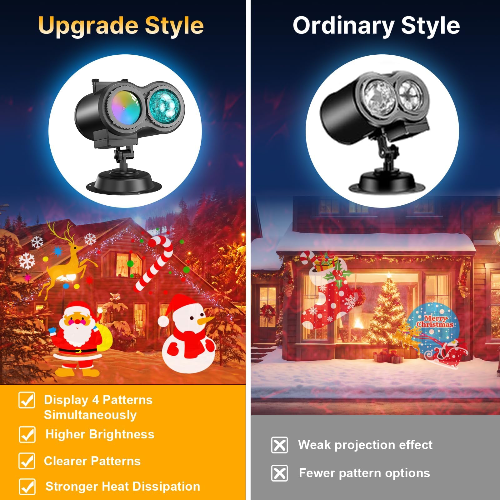 Fussion Halloween Christmas Projector Lights Outdoor, 29 Effects Holiday Christmas Projector Light Outdoor 2 In 1 With Remote, C
