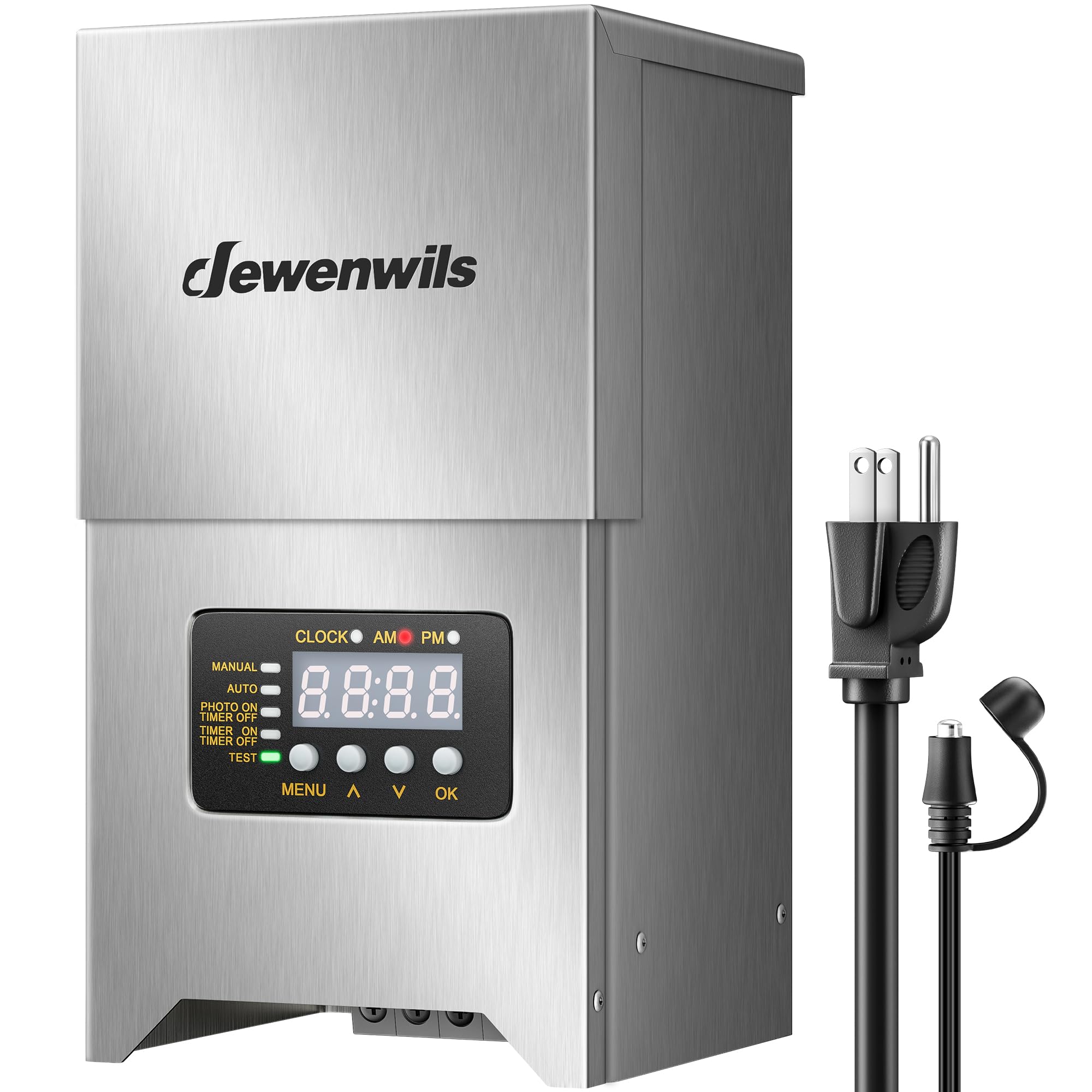 DEWENWILS 300W Low Voltage Landscape Transformer, Outdoor Low Voltage Transformers with Photocell Sensor & Timer, 120V AC to 12V