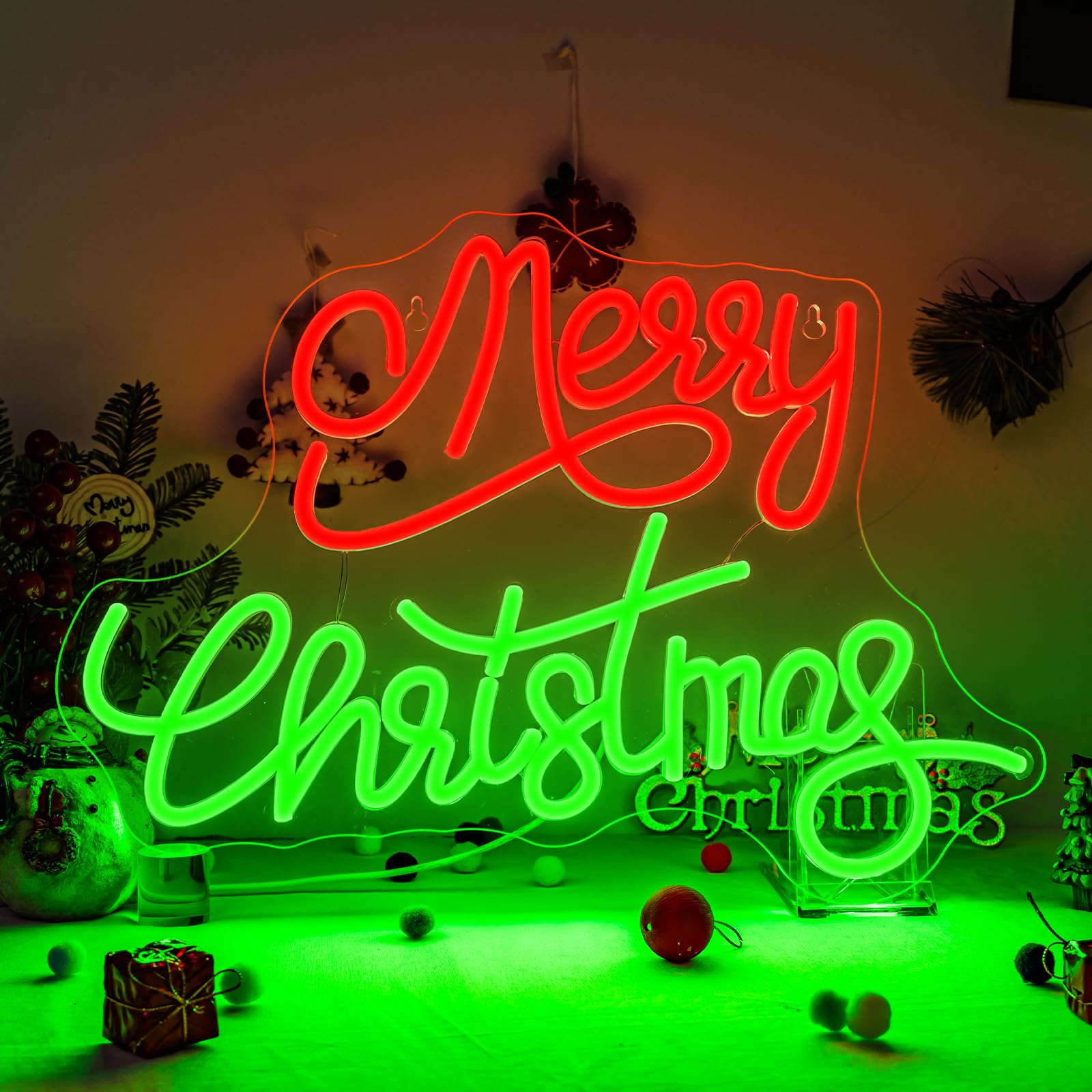 Nosun Merry Christmas Neon Sign For Wall Decor Dimmable Merry Christmas Led Signs For Xmas Party Kids Bedroom Bar Pub Club Xmax Gift Decorations Bedroom Window Bar Club Shop Gift Decor