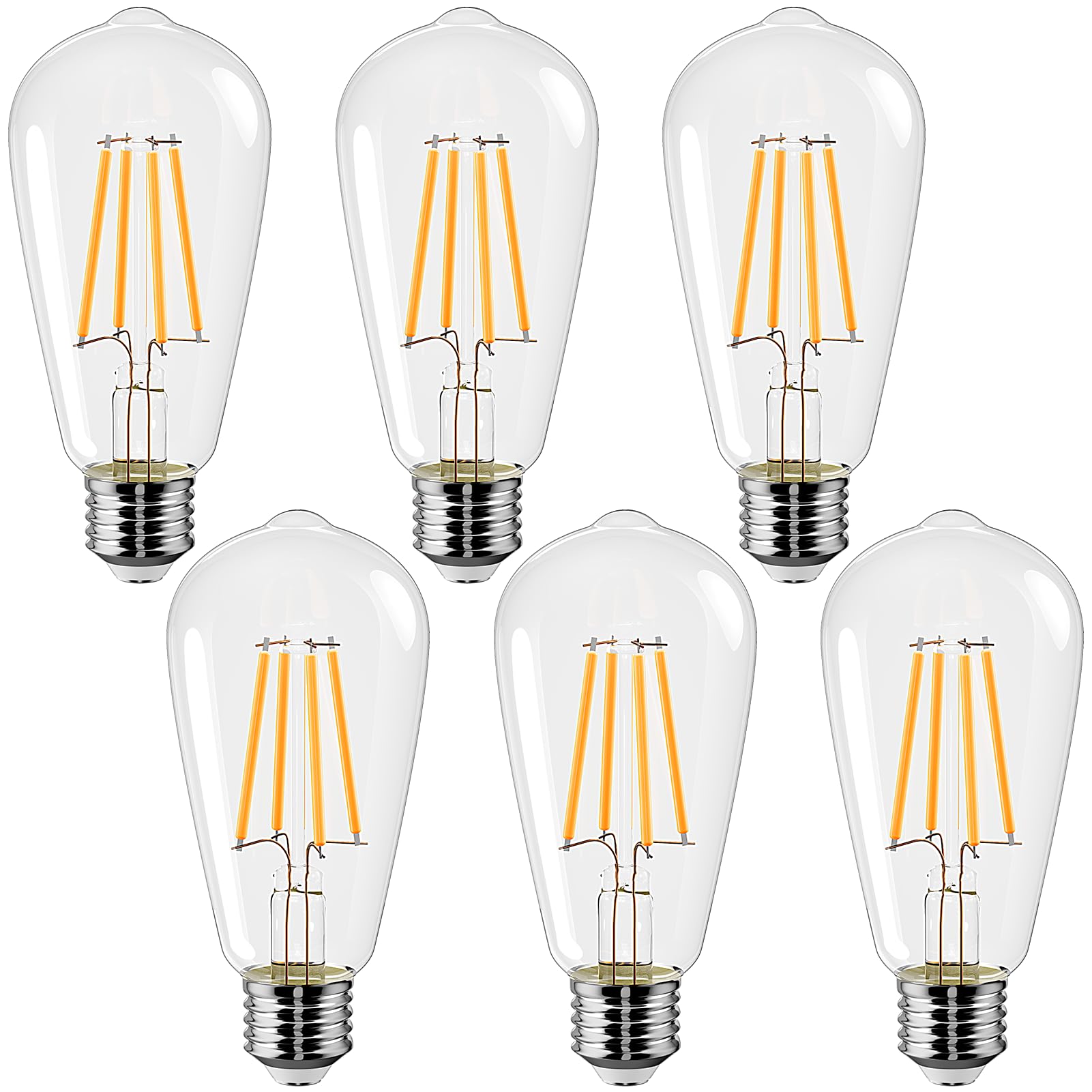 Cylyt E26 Led Bulb 60 Watt Equivalent, Non-Dimmable Vintage Edison Light Bulbs 7W, Ul Listed Decorative Filament Lightbulbs Warm