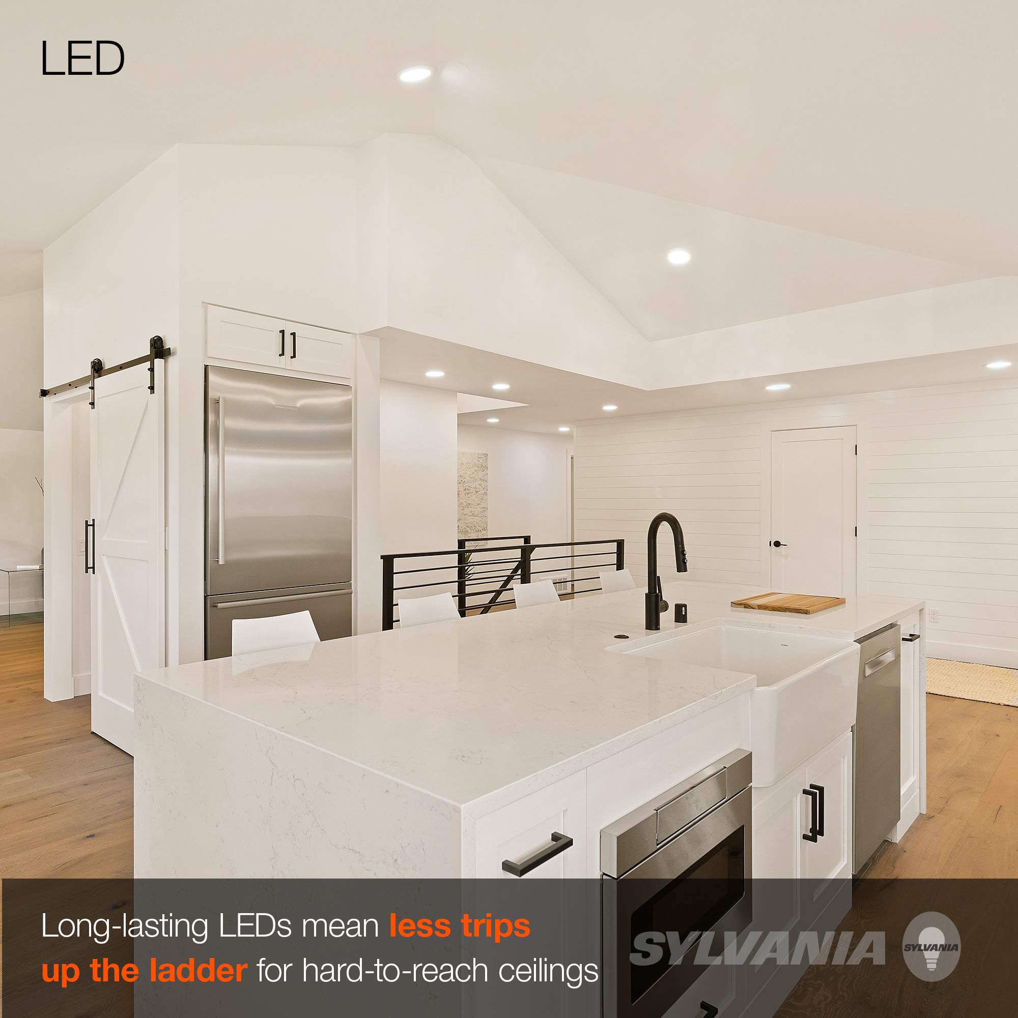 LEDVANCE SYLVANIA PAR30 LED Flood Light Bulb, 9W (65W Equivalent), 800 Lumens, Warm White, 2 Pack, Model 79280