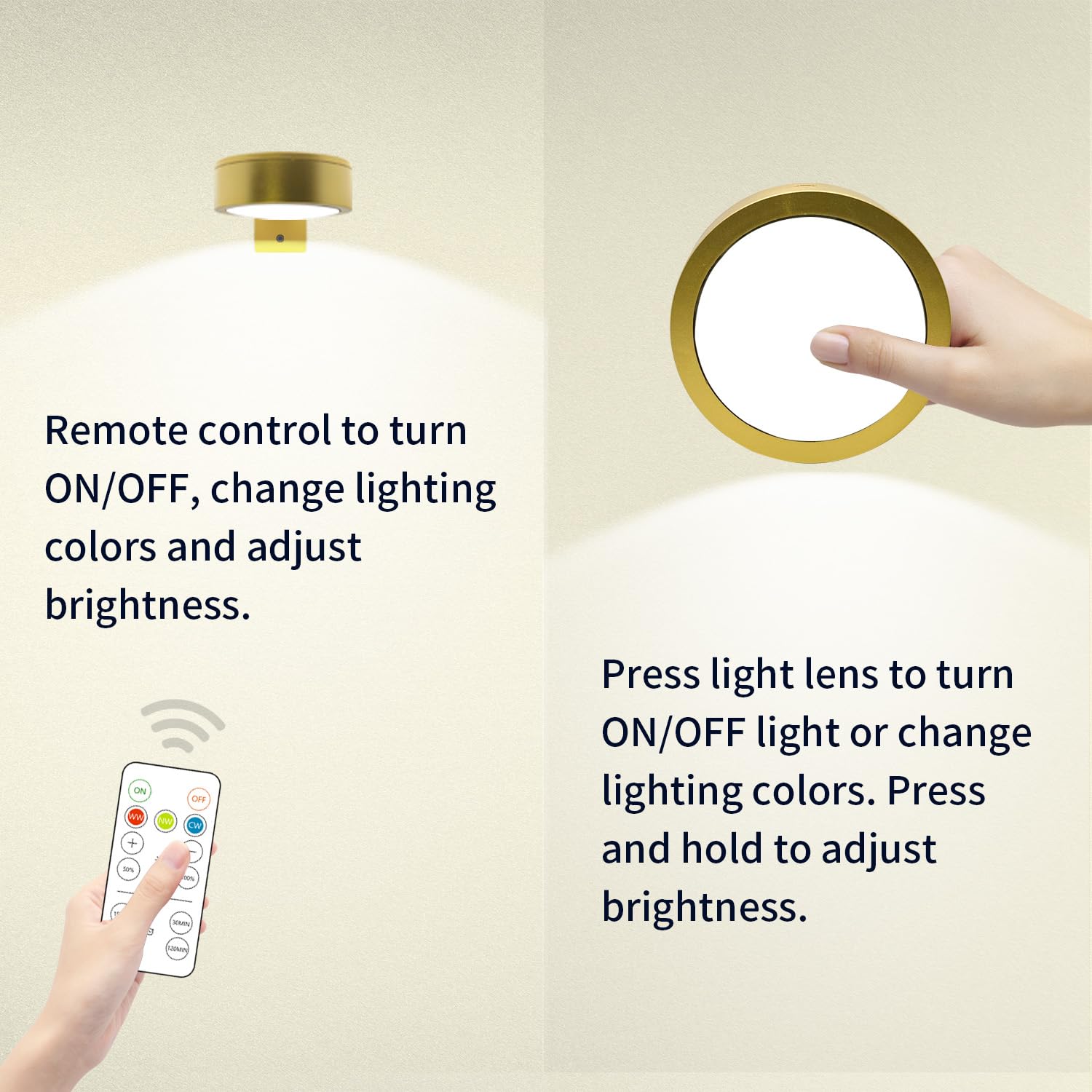 Arixinks Wall Picture Light, Battery Operated, Remote Control, 6pcs, Black, Model BRRC135