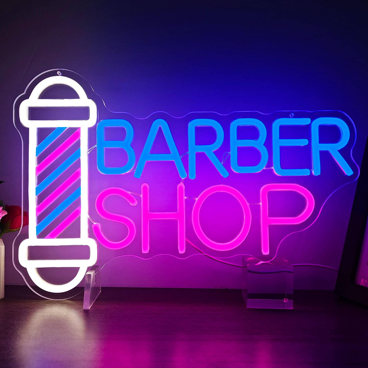 Barber Neon Sign for Barber Shops Hair Salon Decor Led Light Up Signs Dimmable Barber Neon Signs for Wall Decor Business Store S