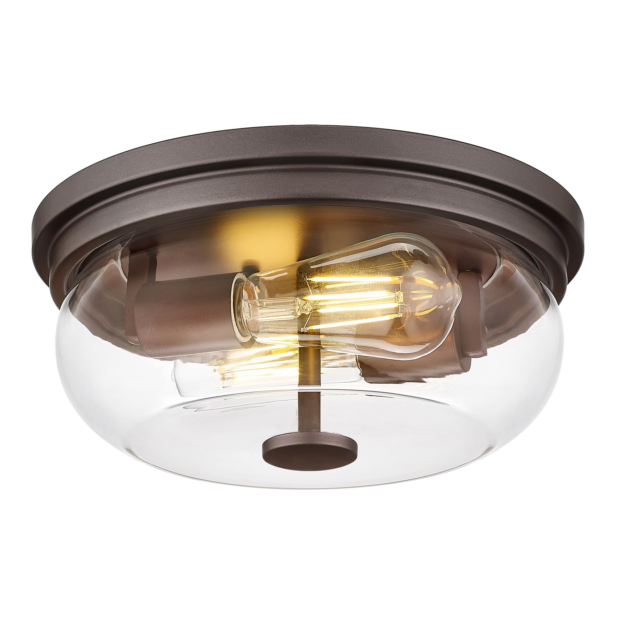 HWH INVESTMENT 2-Light Flush Mount Ceiling Light, Rustic Ceiling Light Fixture for Closet Hallway Entryway, 12 Inch Flush Mount 