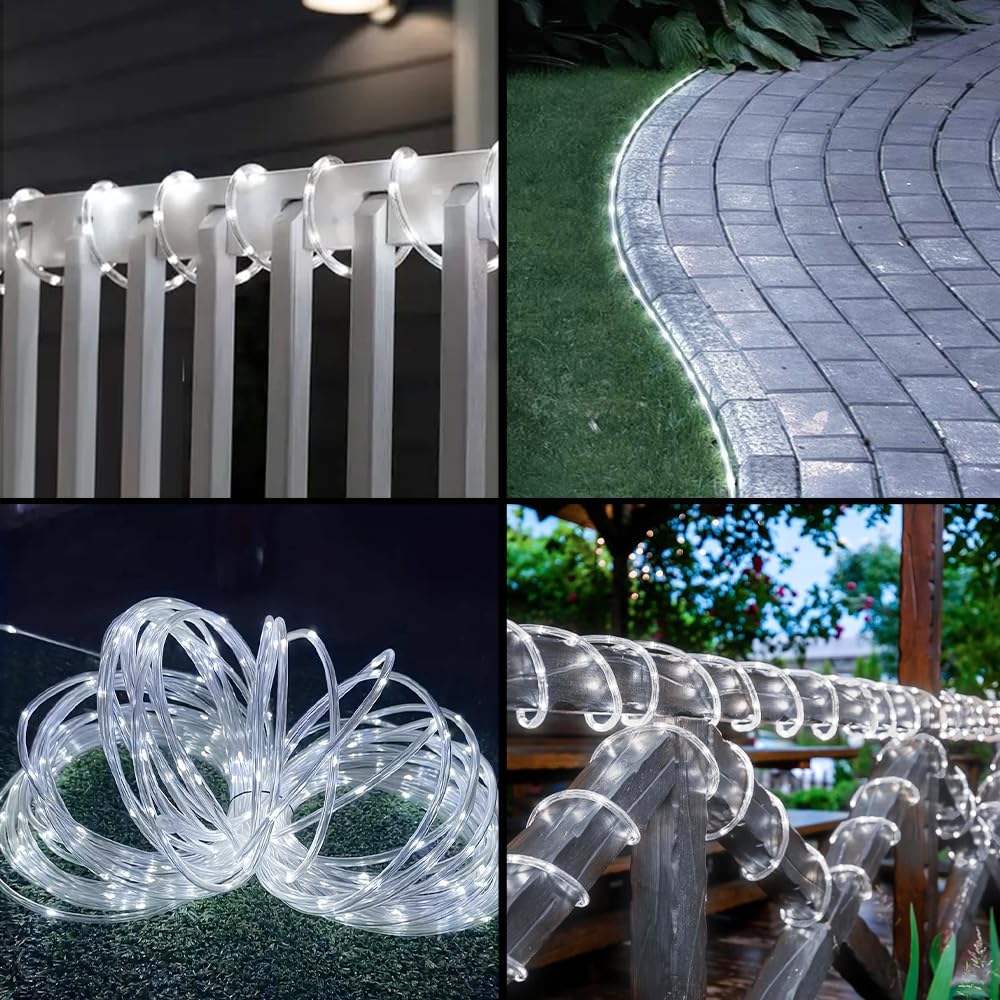Solar Rope Lights 39Ft 100Leds,Ip65 Waterproof Outdoor String Light, Palm Tree Lights For Party Garden Yard Pathway Patio Weddin