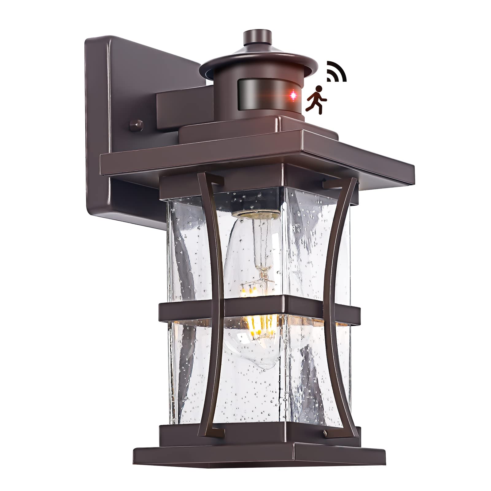 Motion Sensor Outdoor Lights - Oil Rubbed Bronze Dusk To Dawn Outdoor Lighting, Advanced Exterior Light Fixtures Wall Sconce, Waterproof Porch Light Wall Mount For Front Garage, Entryway Anti-Rust