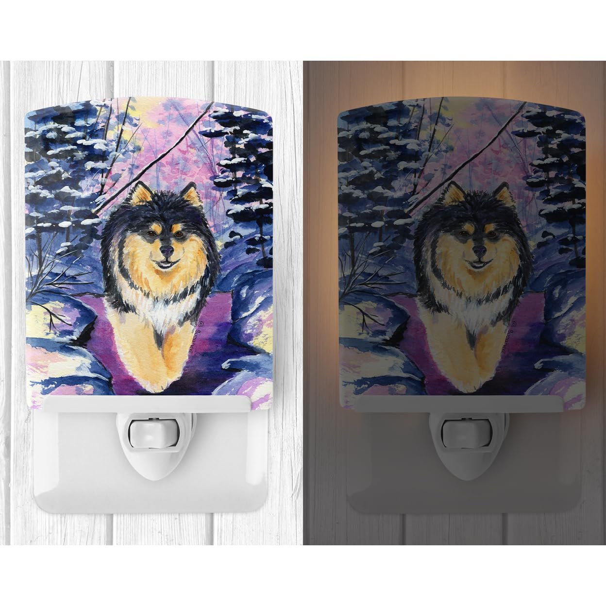Carolines Treasures Night Light, Finnish Lapphund, Ceramic, 6x4, Multicolor, Model SS1054CNL