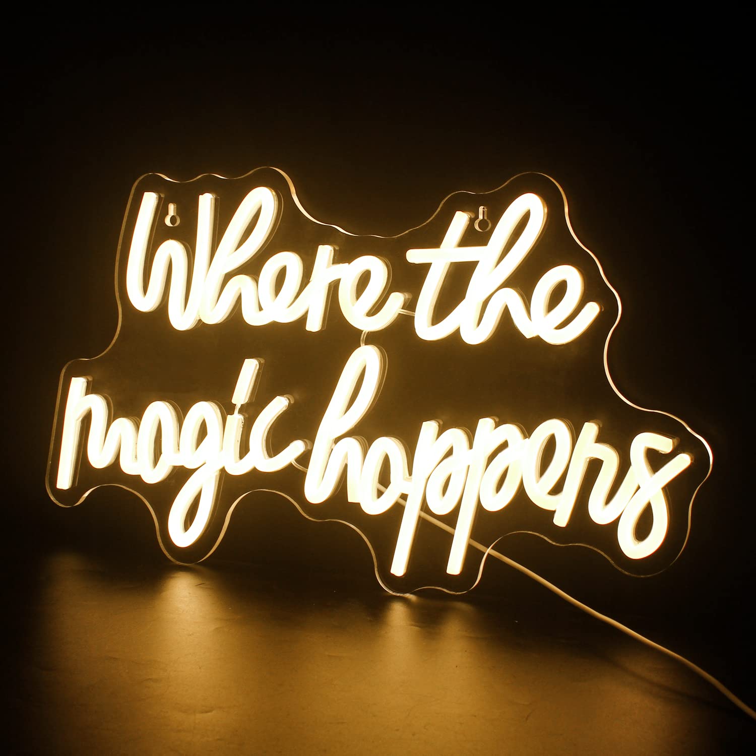 FAXFSIGN Neon Sign Light Up Wall Decor, Warm White, 16.93 x 9.84 inches, Indoor Use, Model: Neon