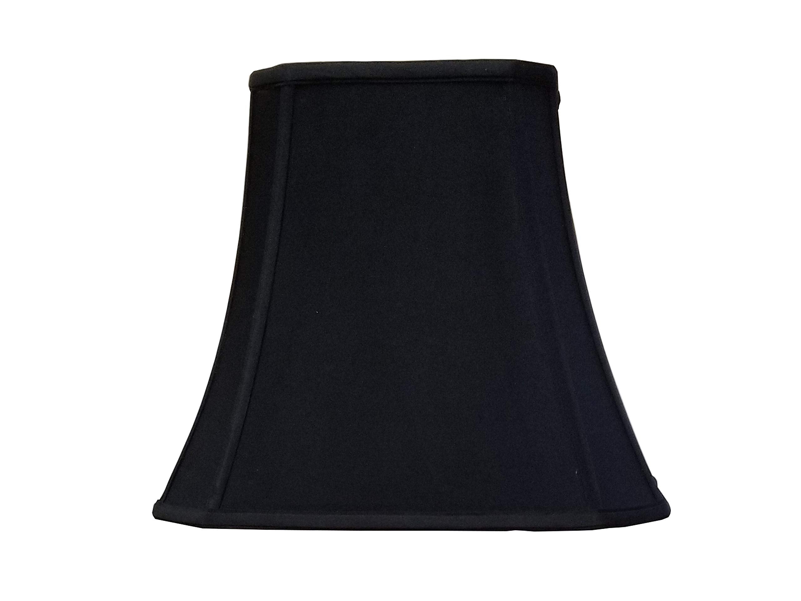 Royal Designs Rectangle Cut Corner Lamp Shade, Black, (6 X 8) X (9 X 14) X 10.5