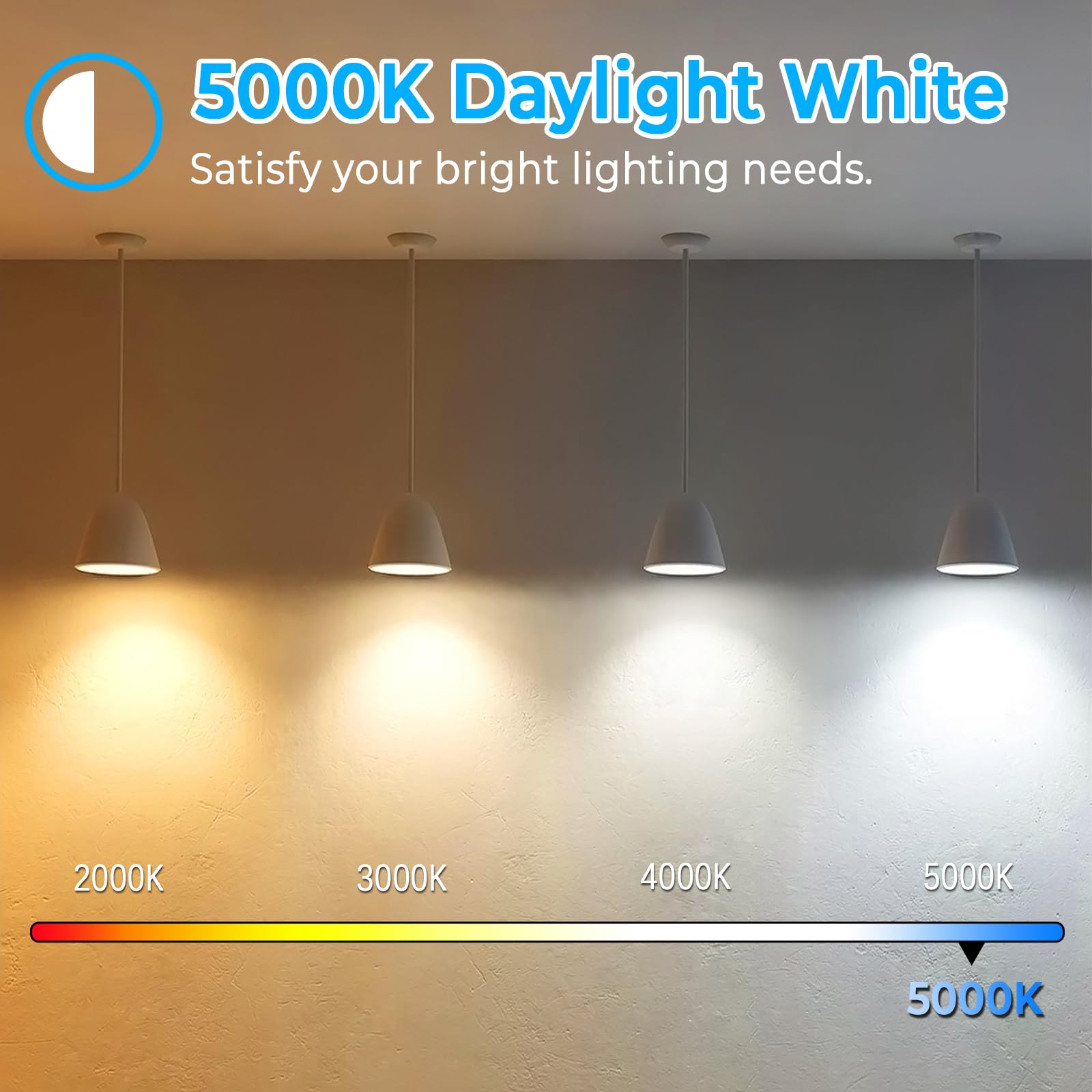Brightever 4-Pack Vintage Led Edison Bulbs 60W Equivalent, 6W St58 5000K Daylight White Antique Led Filament Bulbs, E26 Medium B