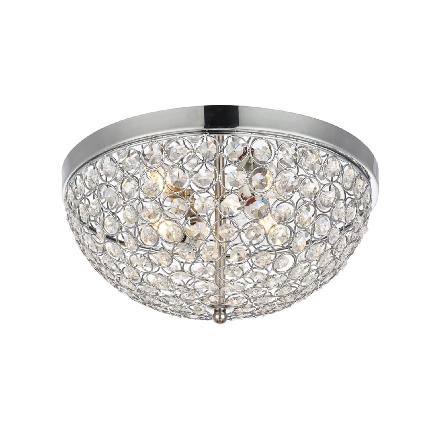 Elegant Lighting Living District Indoor Modern Home Decor Bright Taye Collection Flushmount D13.5 H6.3 Lt:3 Chrome Finish