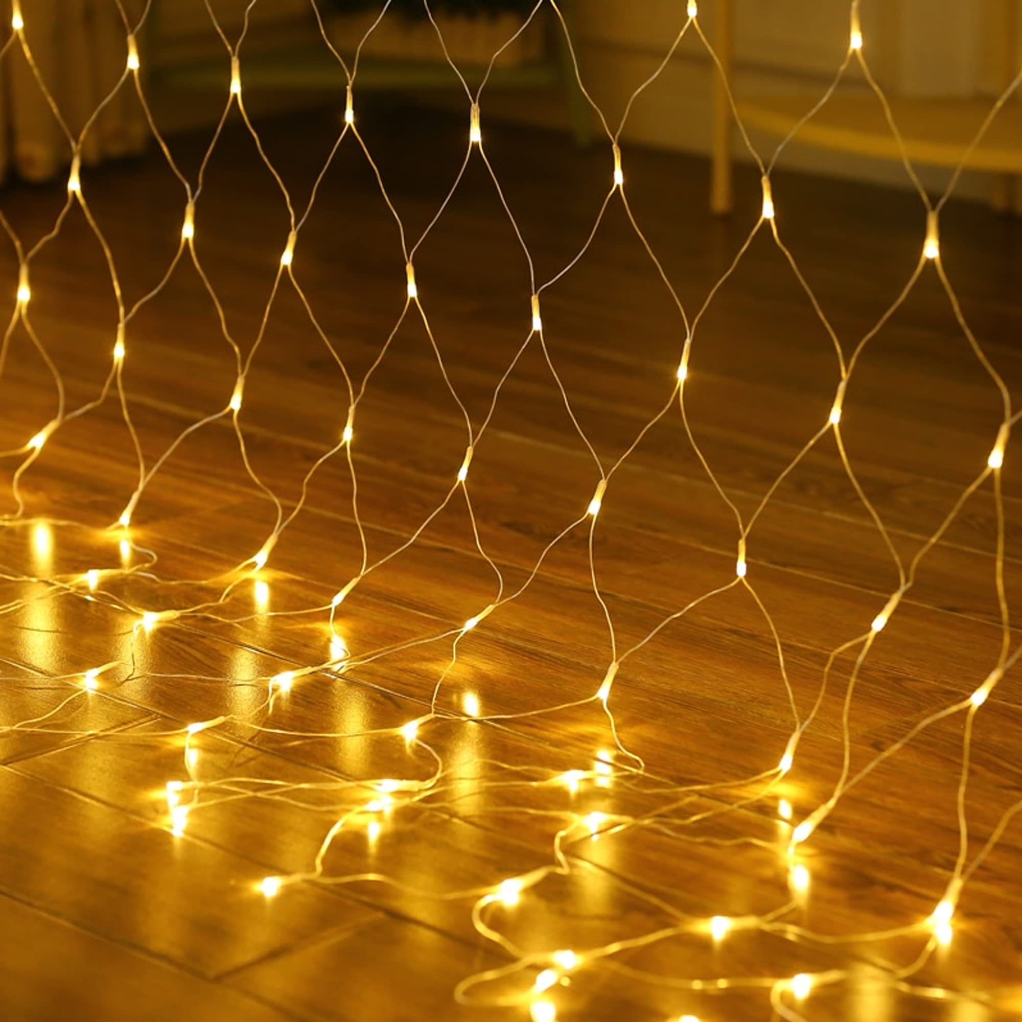 Dazzle Bright 200 LED Net Lights, 9.8 FT x 6.6 FT, Warm White, Connectable Mesh Lights for Indoor Outdoor Decor, Model HB-360WCOI
