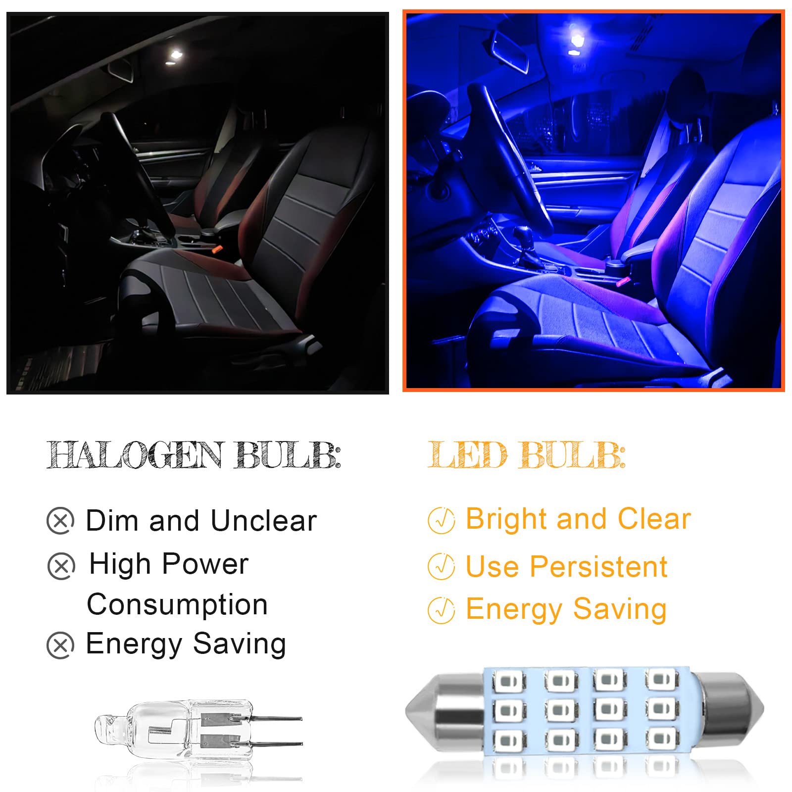 Yogeier Car Led Bulb, Car Led Combination Set Of 24 Sets, Used For Car Interior Lights, Indoor Map Dome Lights, Trunk Lights, Li