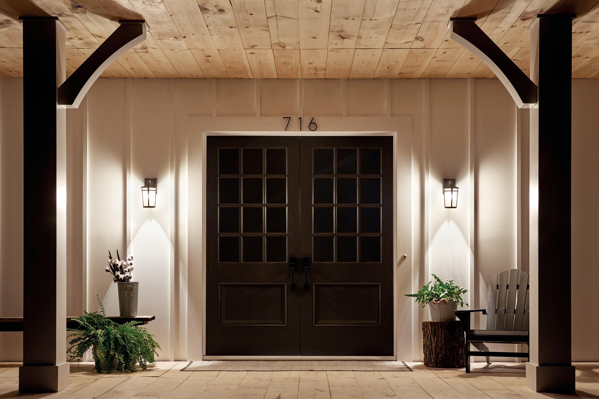 Kichler Atwood 11'' Outdoor Wall Light With Light Umber Mist Glass And Brown Stone, 1-Light Exterior Wall Sconce, (11'' H X 6''