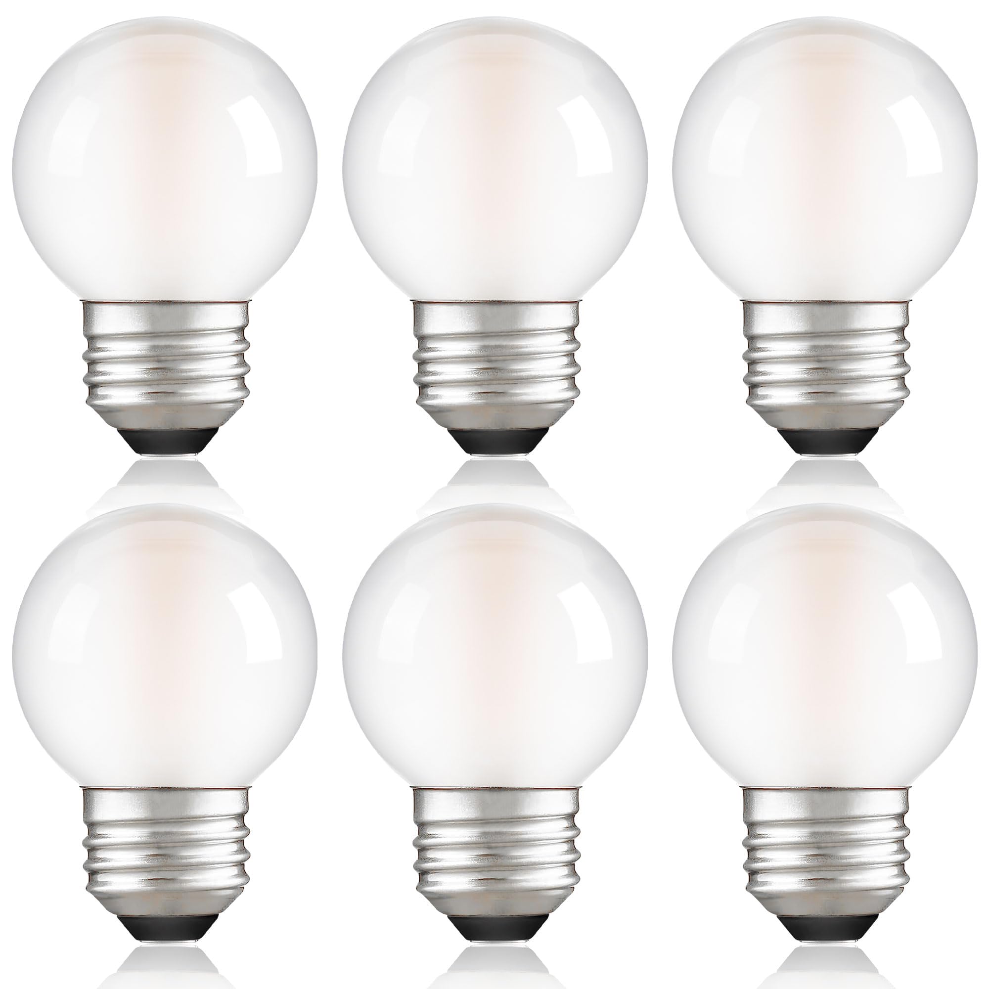 Padmo Ludaz Dimmable E26 G16.5 Led Light Bulb 40W Equal 4W Frosted Globe Light Bulbs,Small Round Light Bulbs Type G Light Bulb F