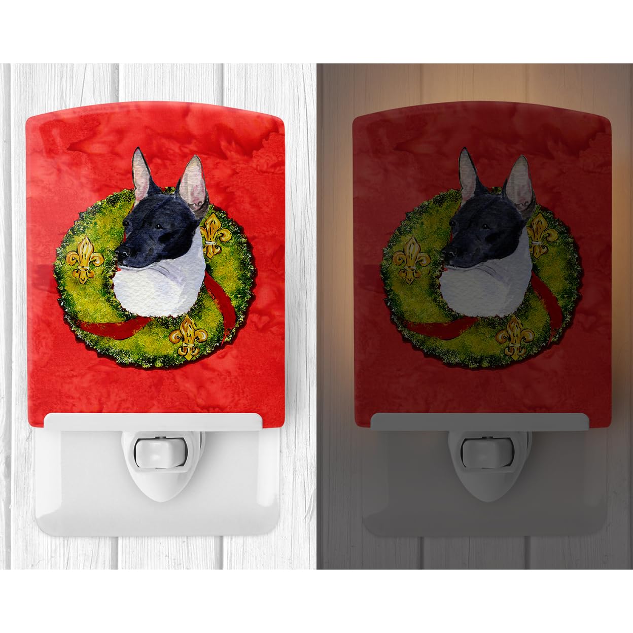 Carolines Treasures Ceramic Night Light, Rat Terrier Design, UL-Certified, 6x4x3 inches, Multicolor, Model SS4170CNL