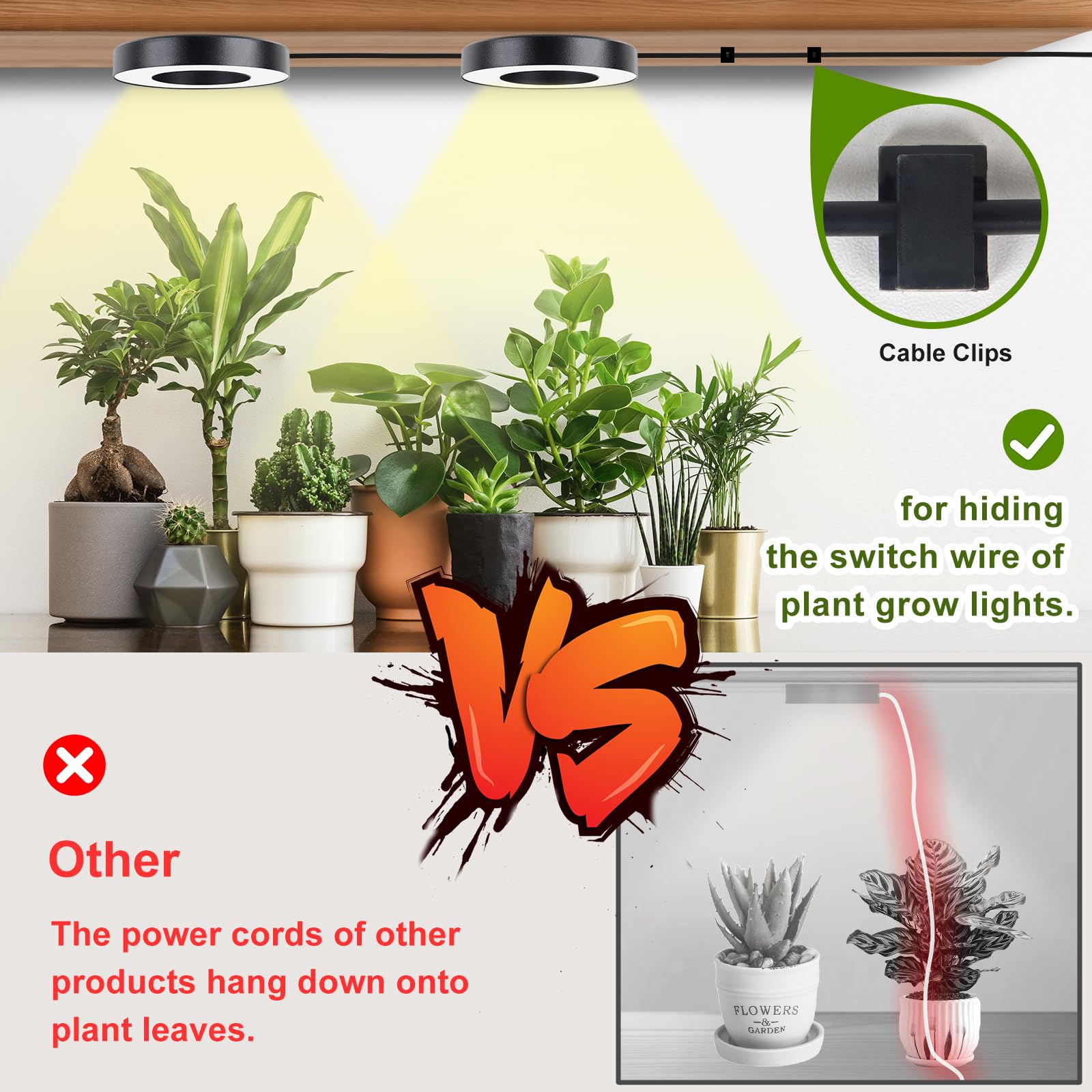 Aopeids 96 Led Grow Lights For Indoor Plants Full Spectrum 5000K, Upgraded 3 Lighting Modes, Plant Light With Auto On/Off Timer 4/8/12H, Halo Small Grow Light 10-Level Dimmable (Black, Dual Head)